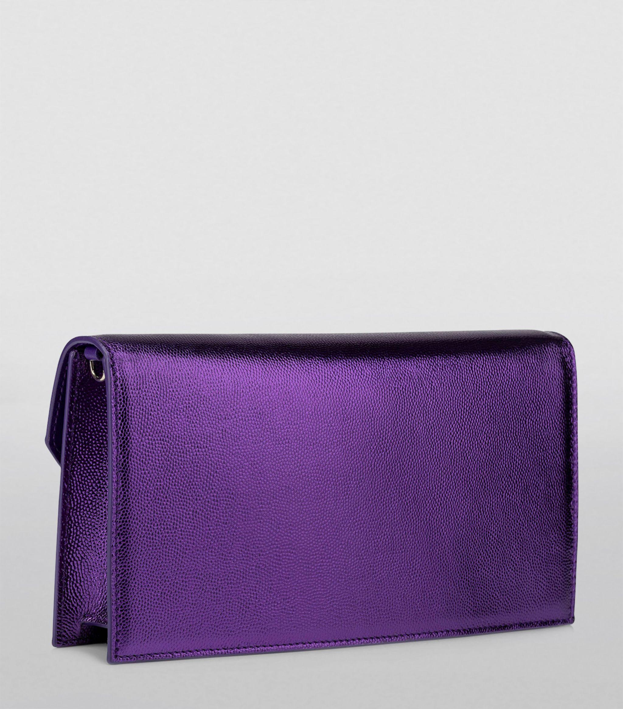 Loubi54 Metallic-Leather Clutch Bag