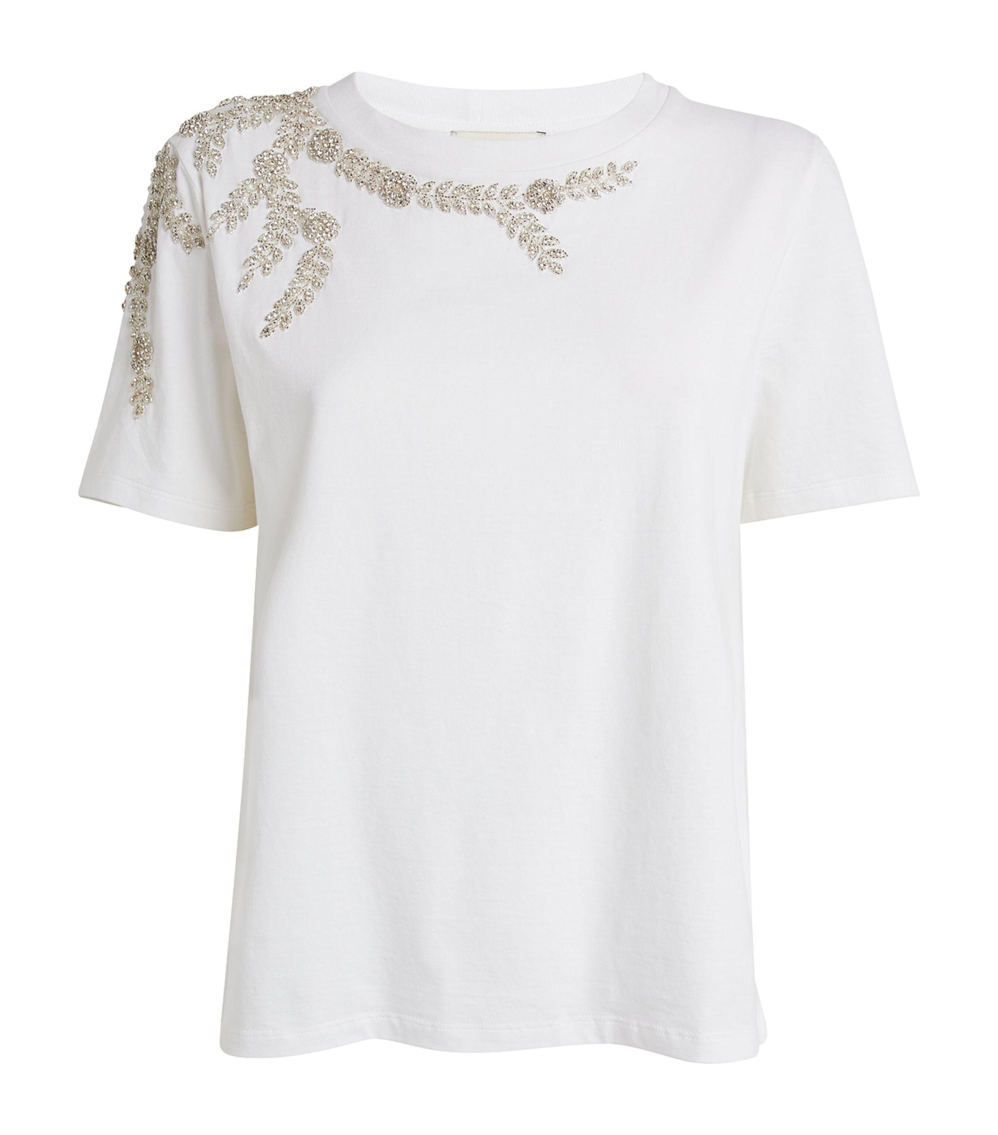 Cotton Beaded T-Shirt