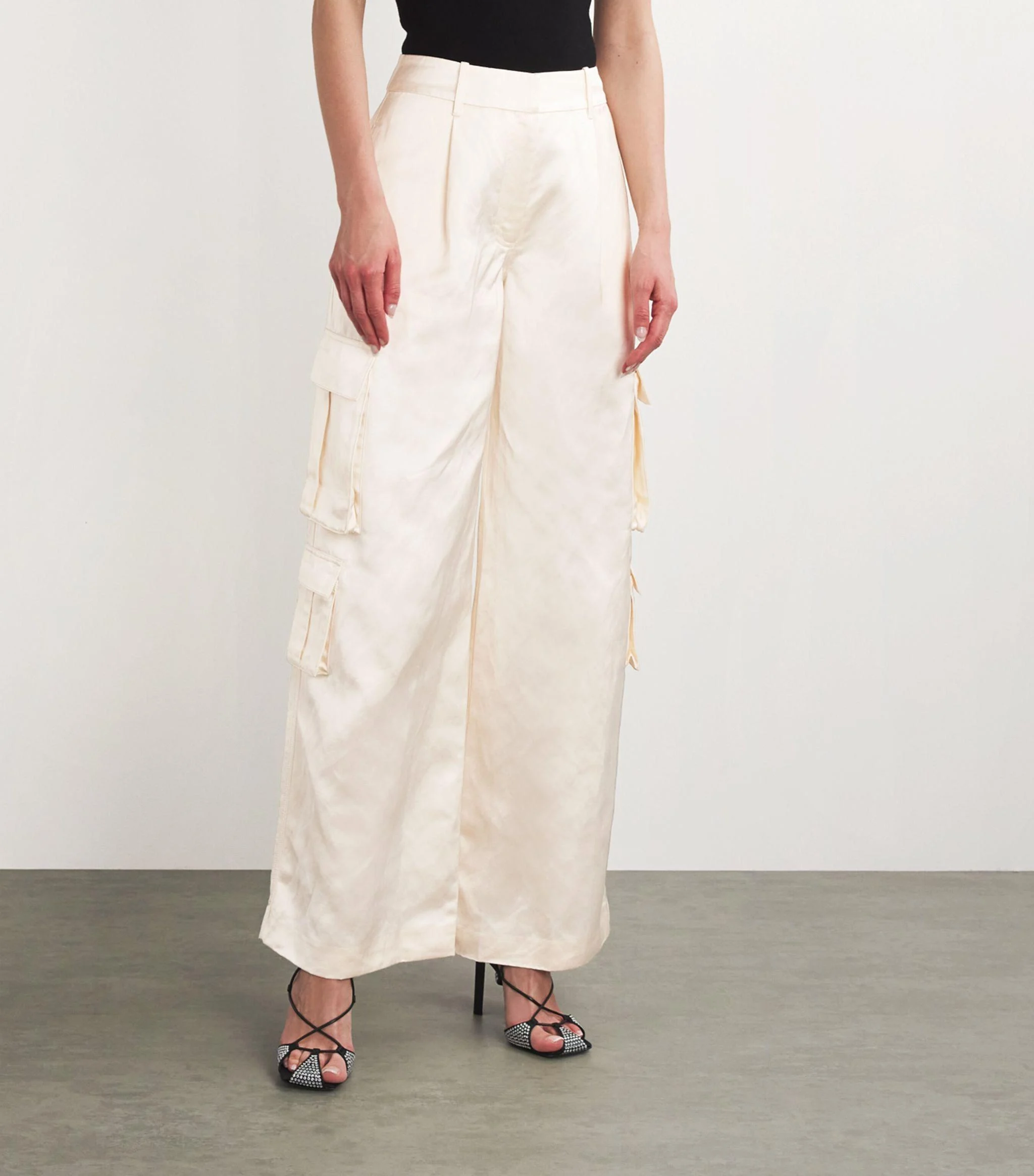 Satin Cargo Trousers