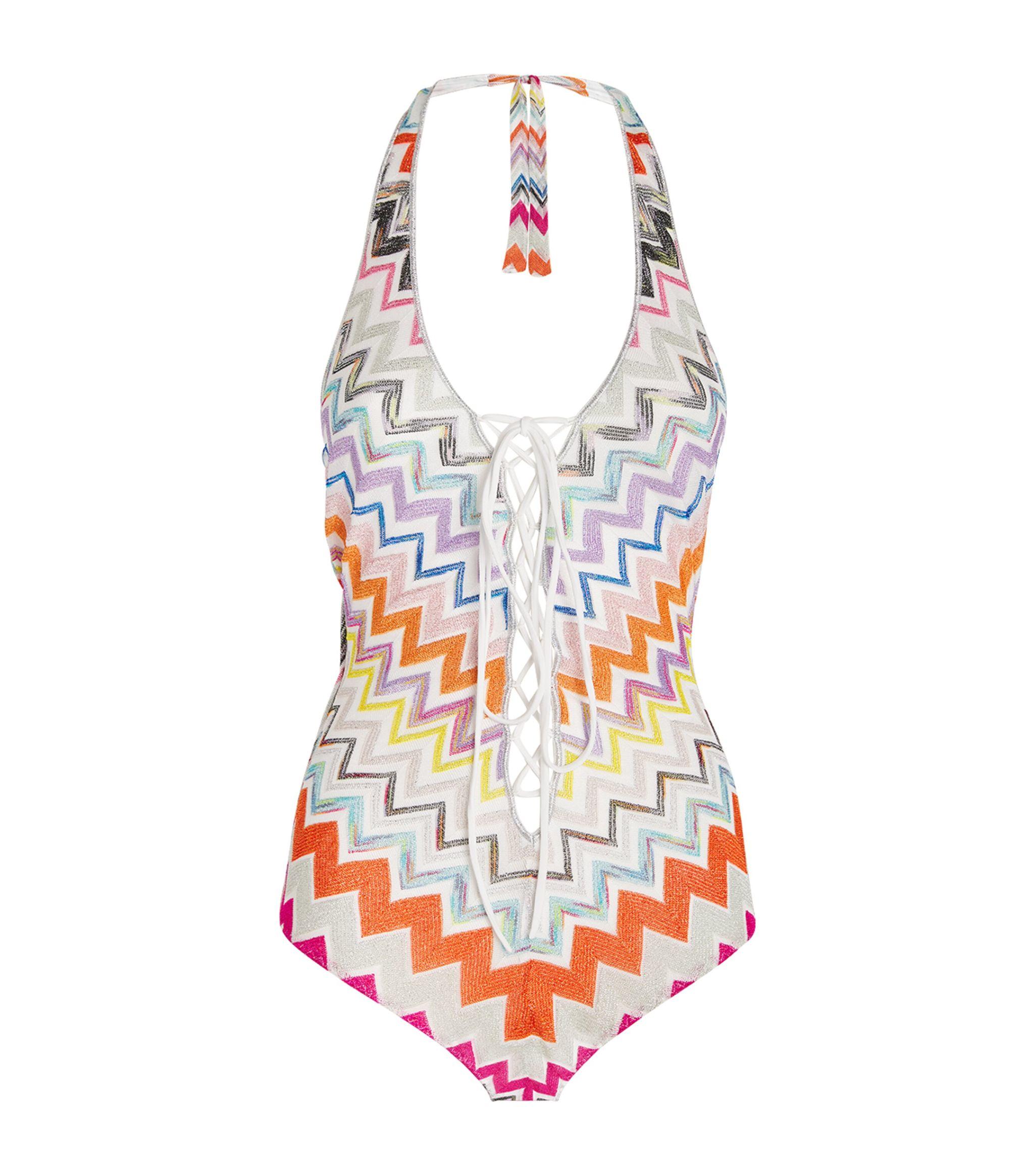 Zigzag Halterneck Swimsuit