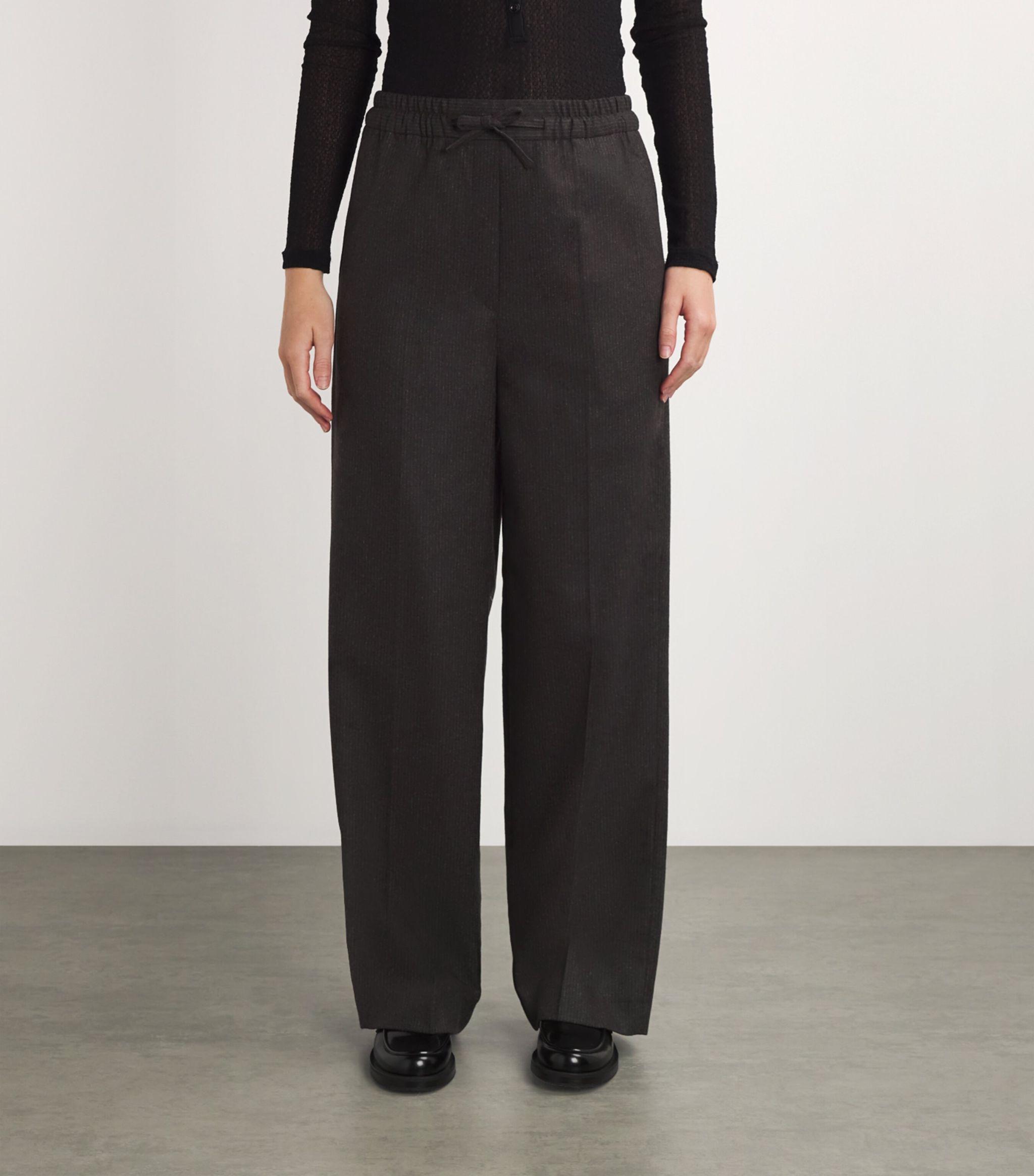 Wool-Blend Wide-Leg Trousers