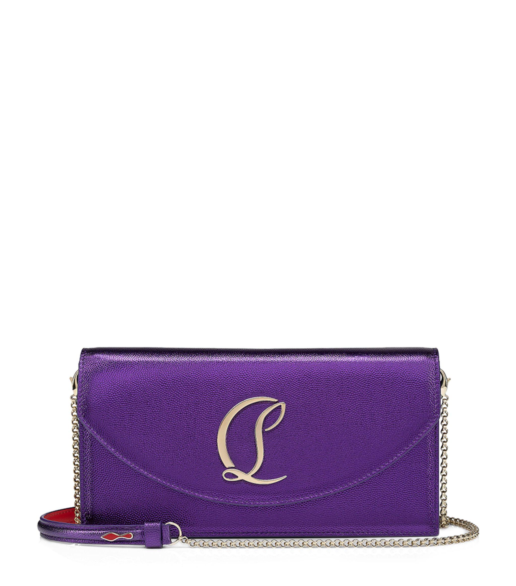 Loubi54 Metallic-Leather Clutch Bag