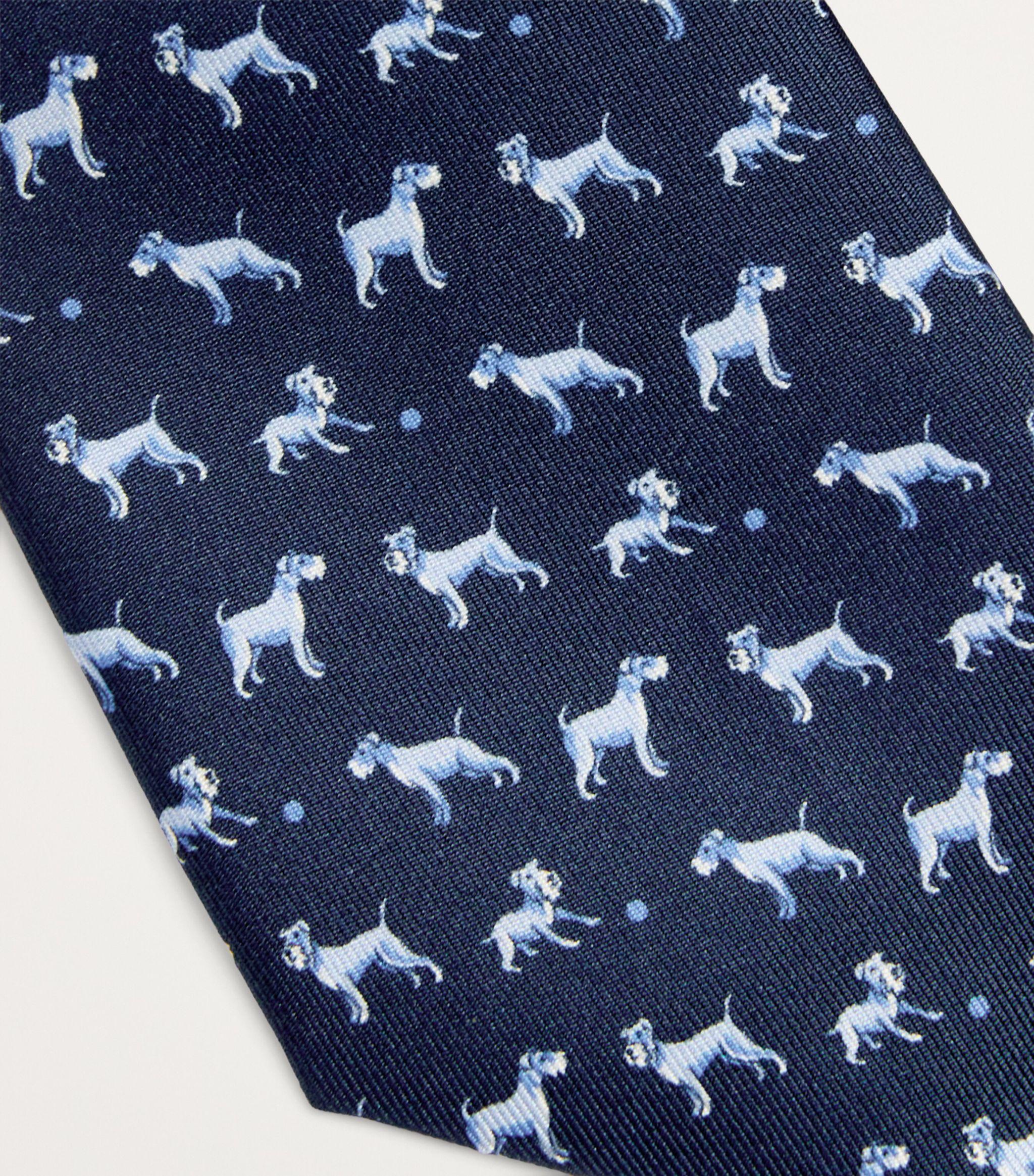 Silk Dog Print Tie