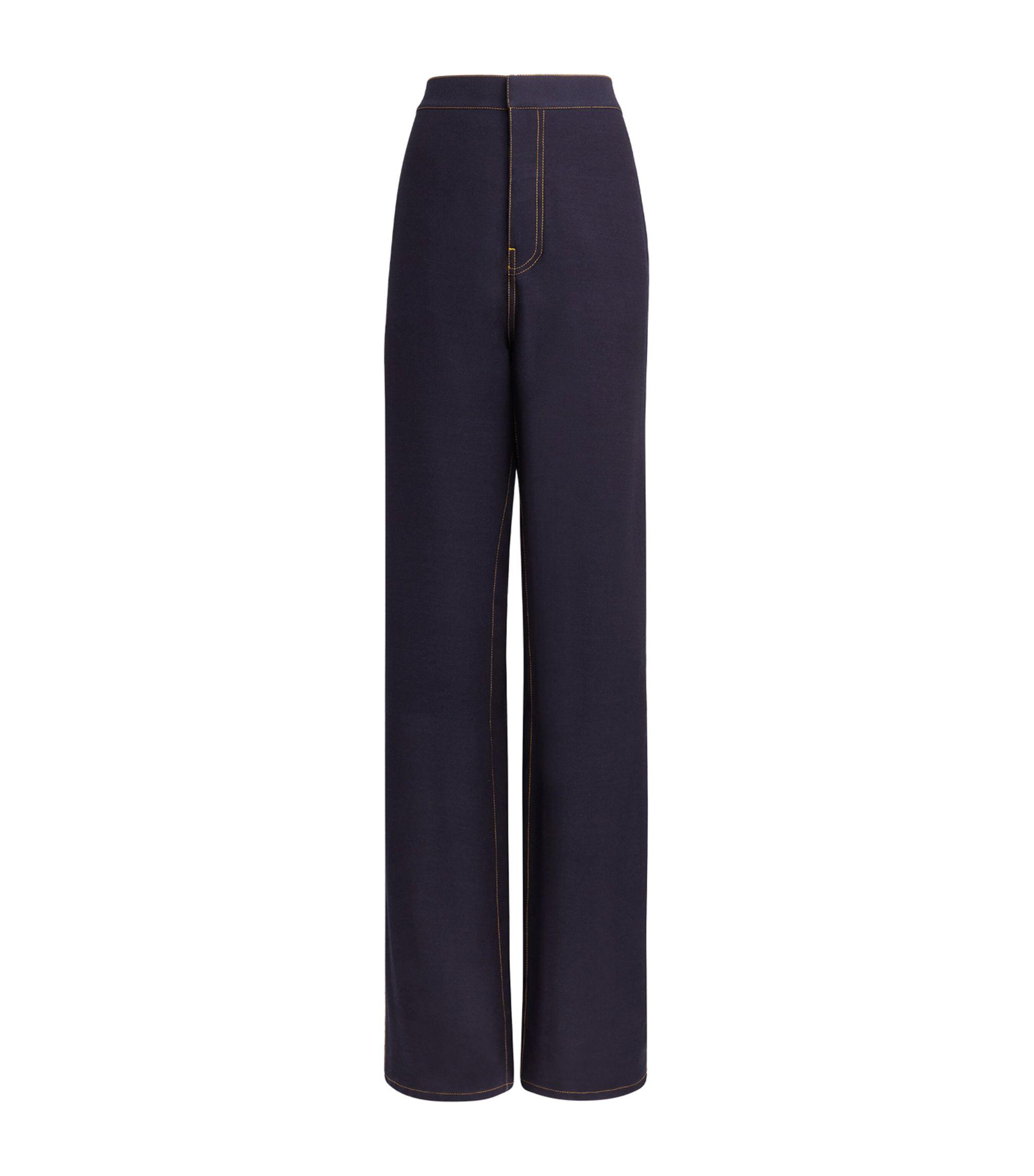 Wool-Blend Wide-Leg Trousers 