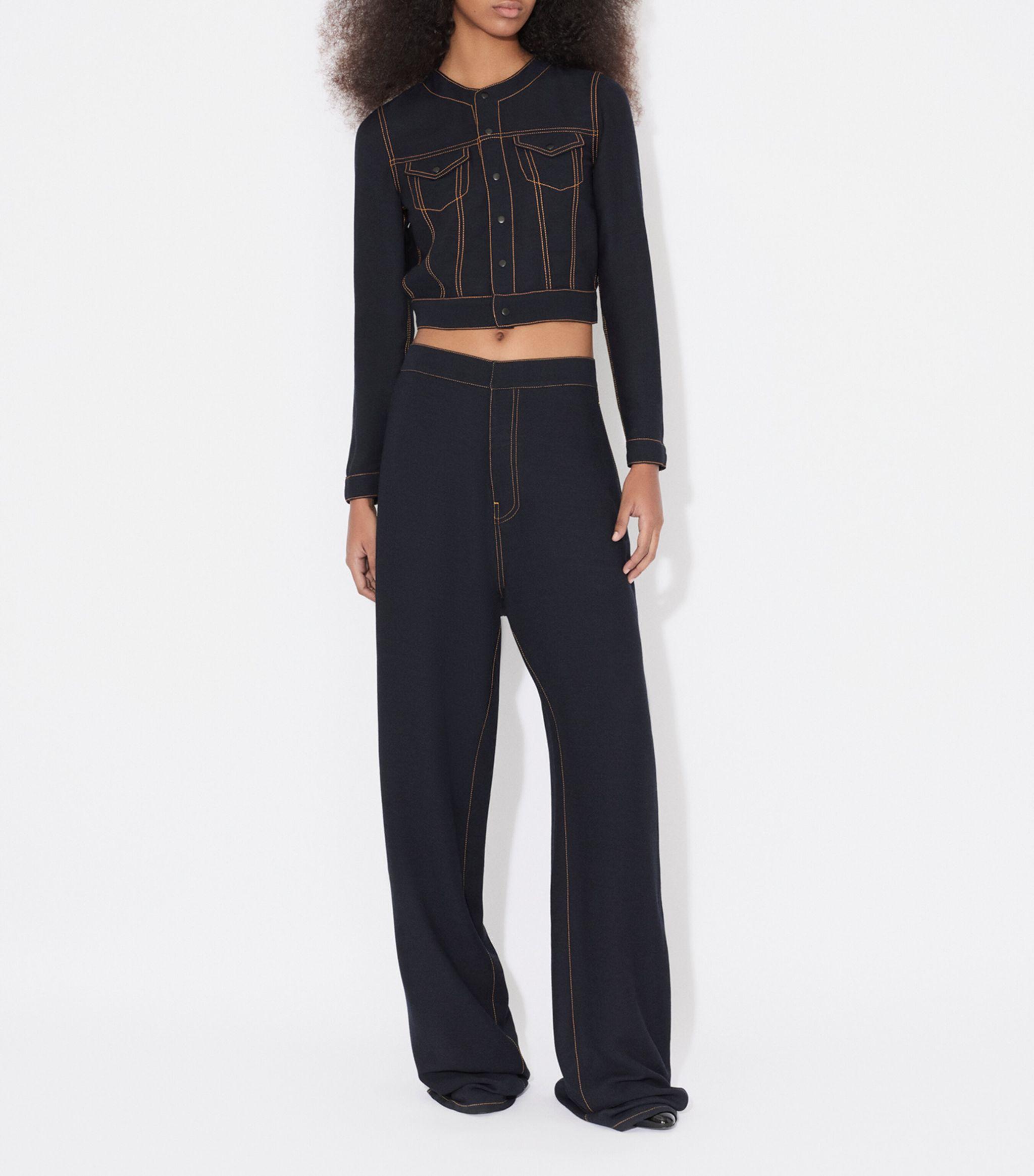 Wool-Blend Wide-Leg Trousers 