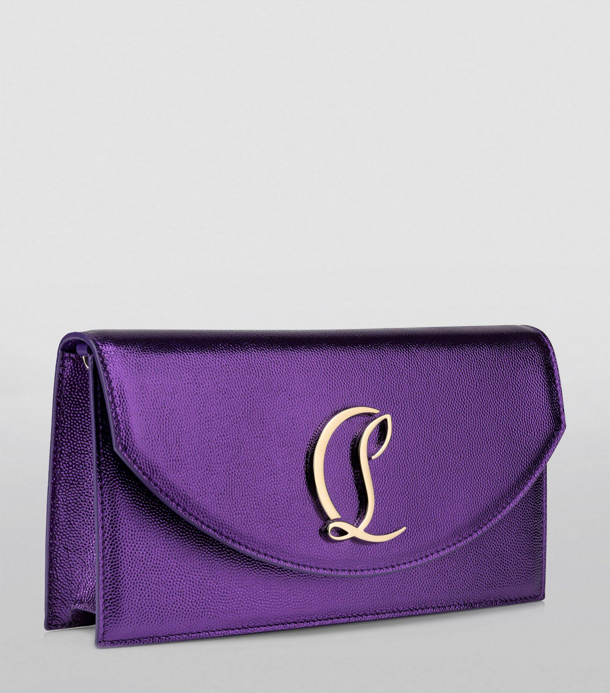 Loubi54 Metallic-Leather Clutch Bag