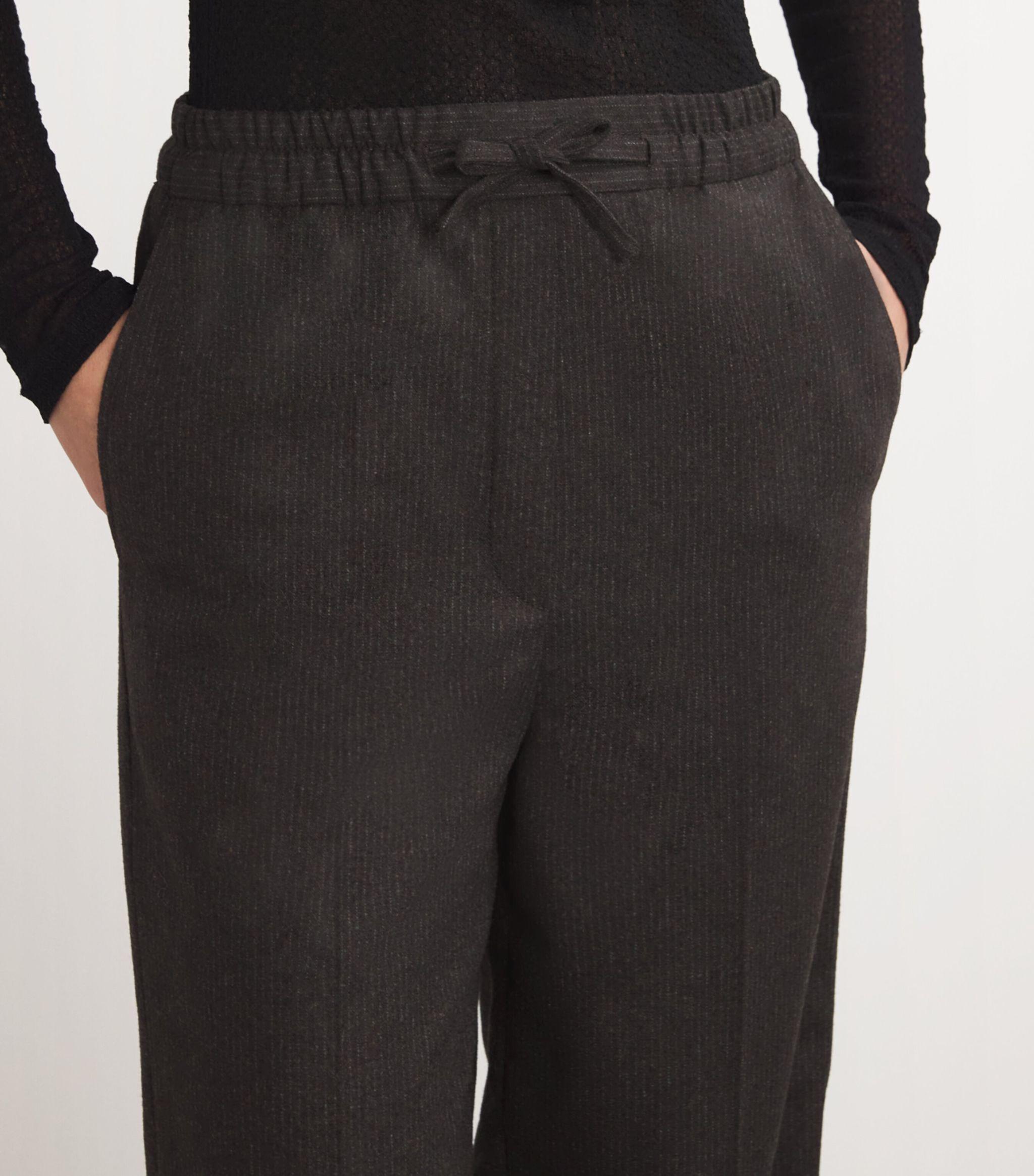 Wool-Blend Wide-Leg Trousers