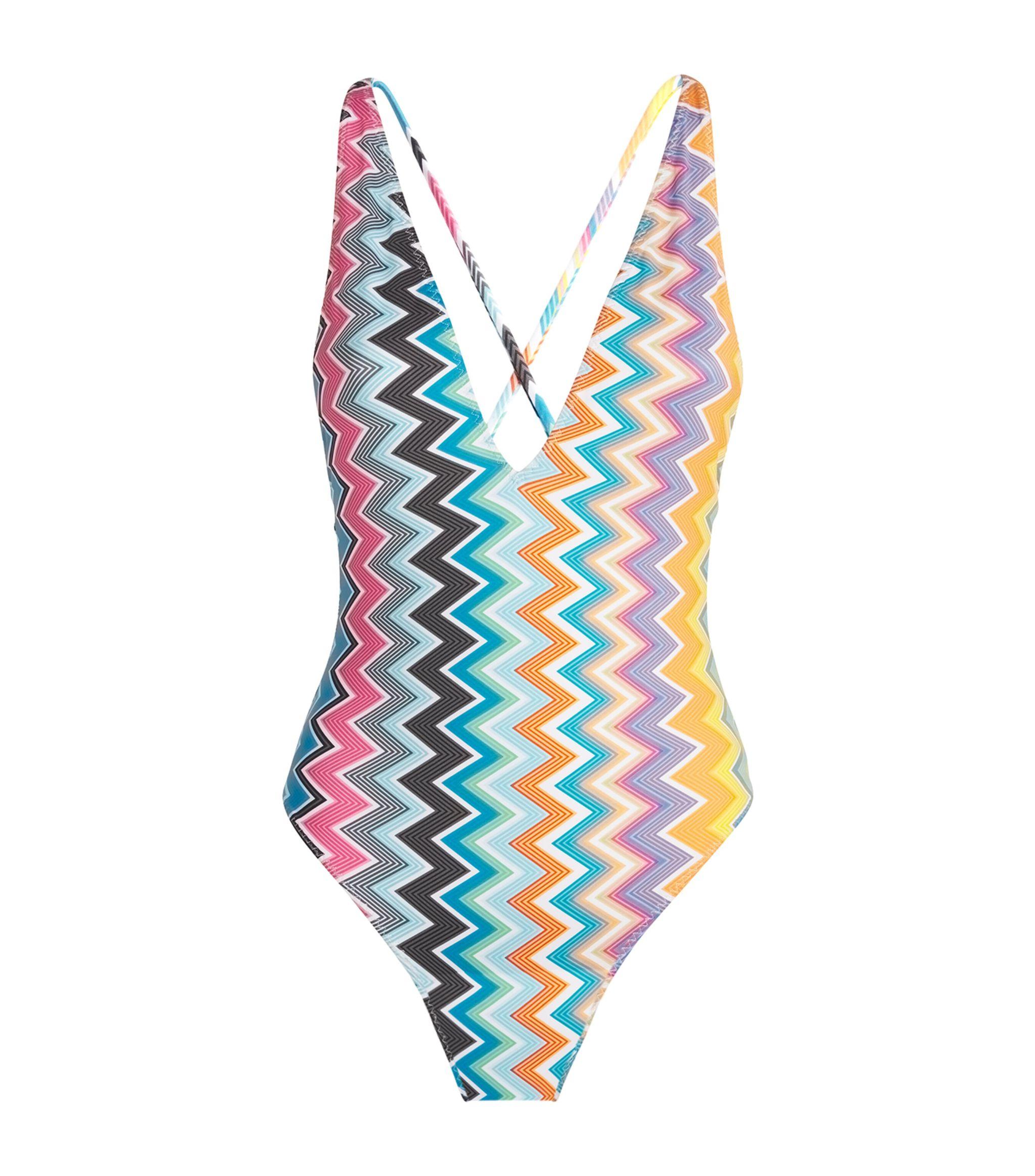 Zigzag Cross-Back Swimsuit