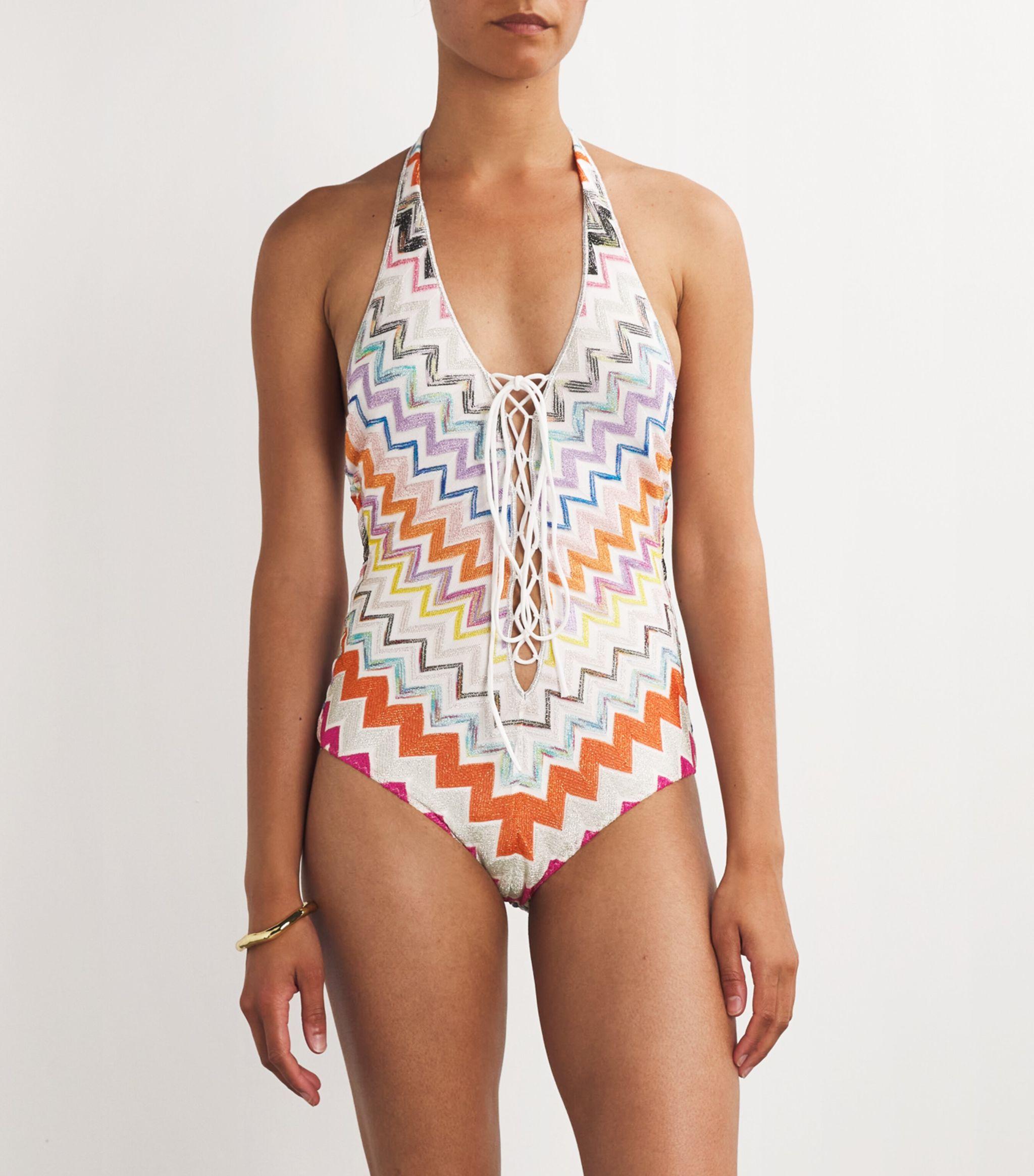 Zigzag Halterneck Swimsuit