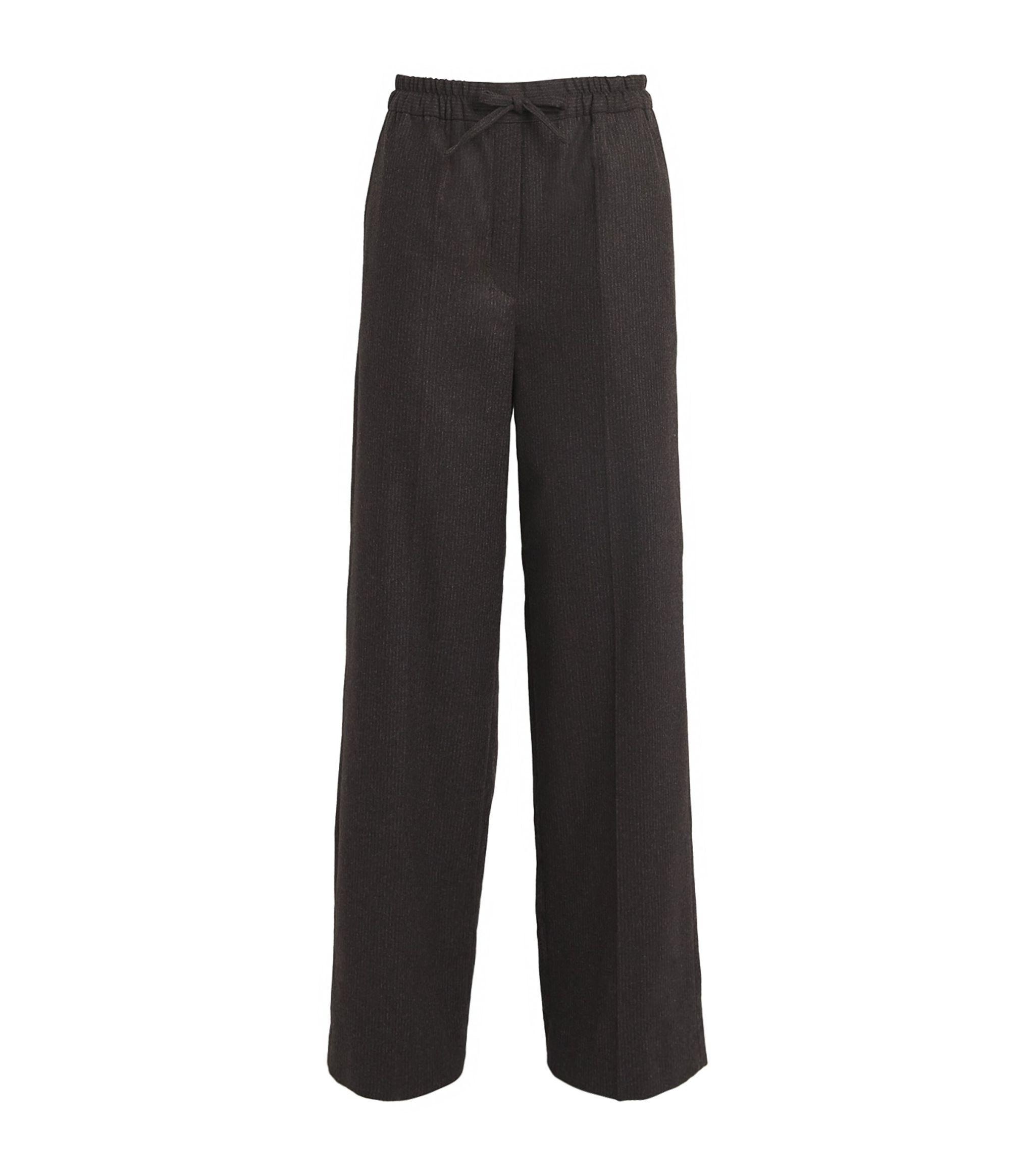 Wool-Blend Wide-Leg Trousers