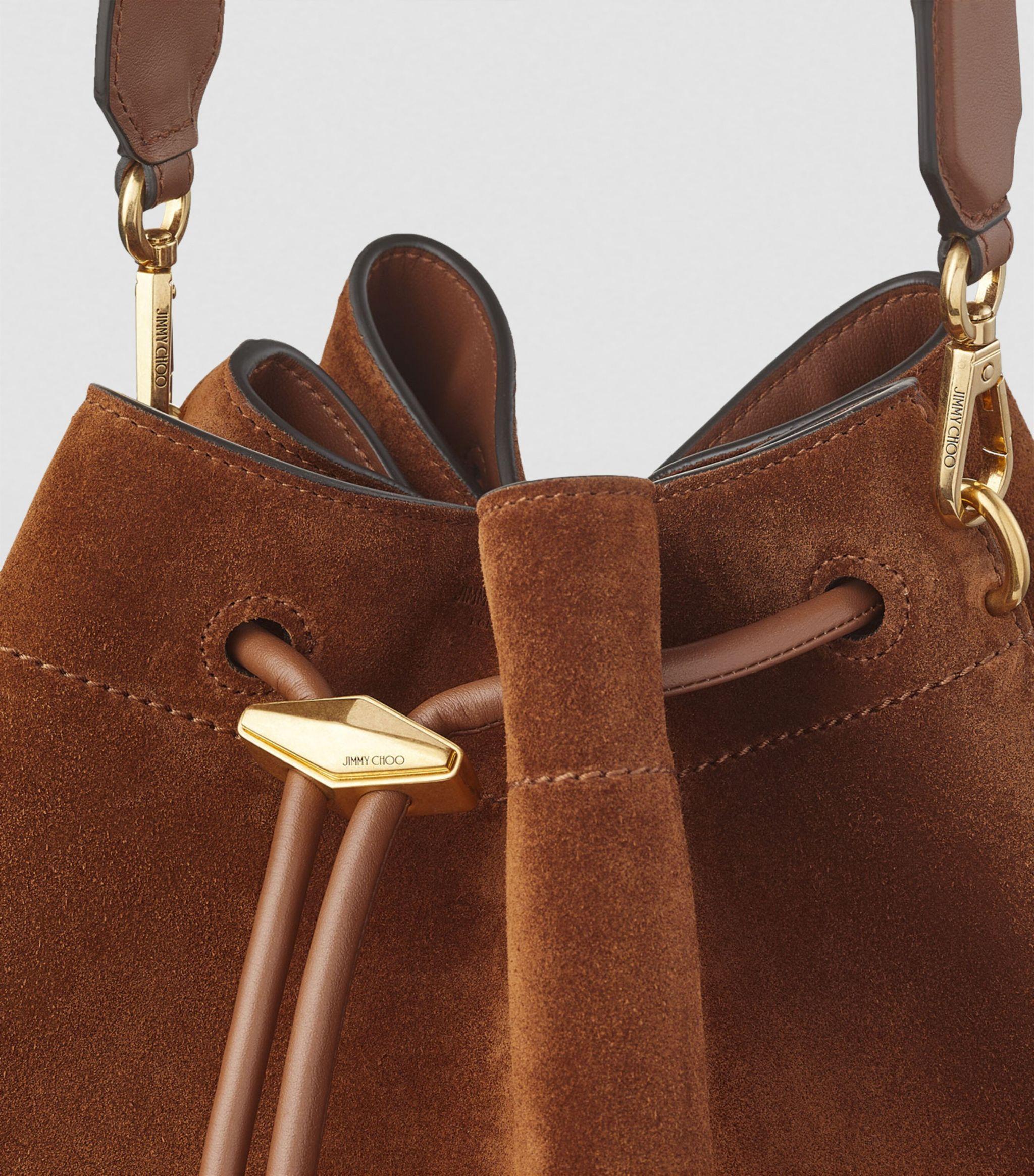 Large Suede Cinch Bucket Bag