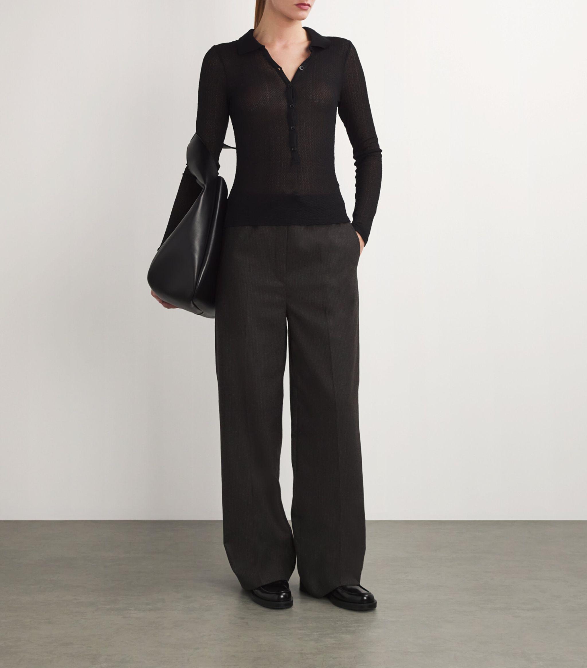 Wool-Blend Wide-Leg Trousers