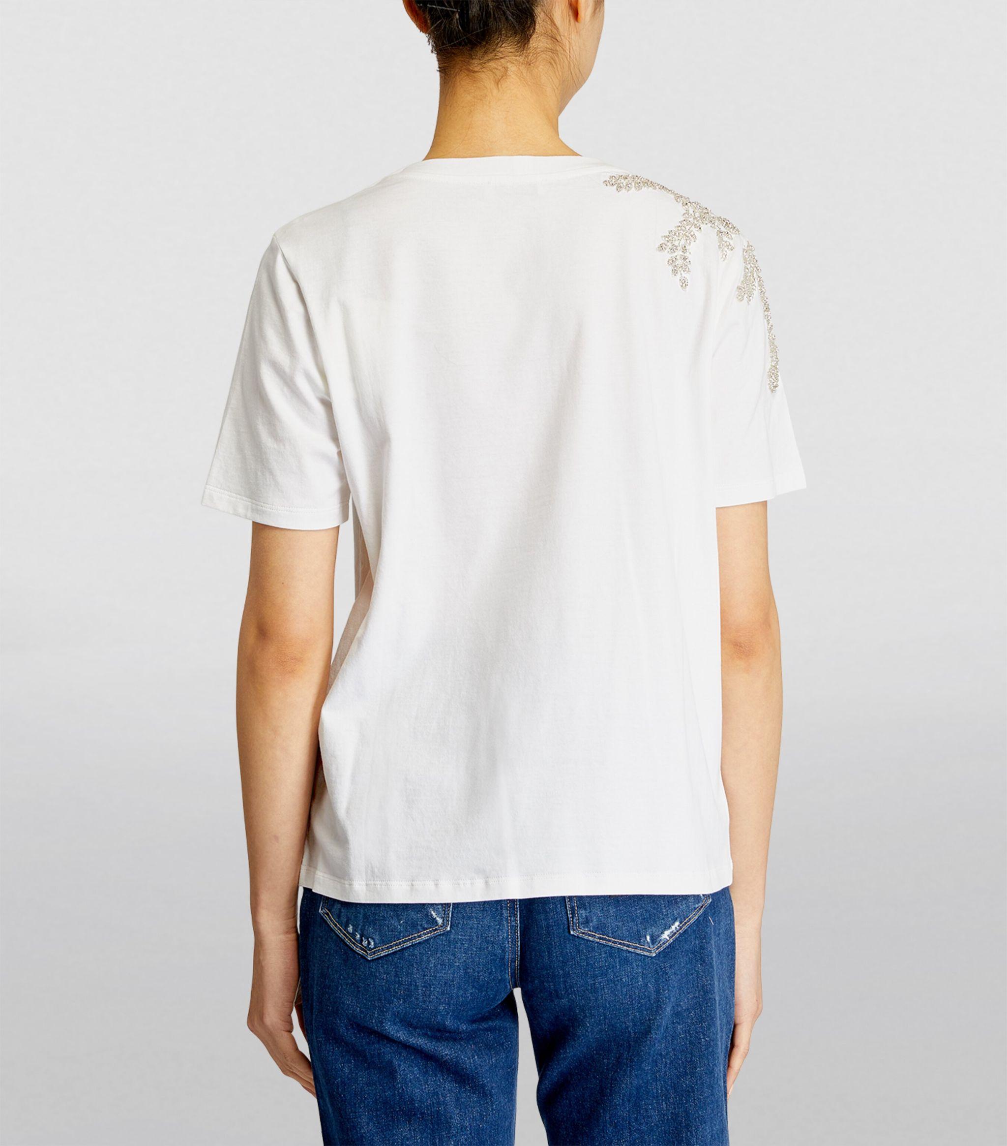 Cotton Beaded T-Shirt