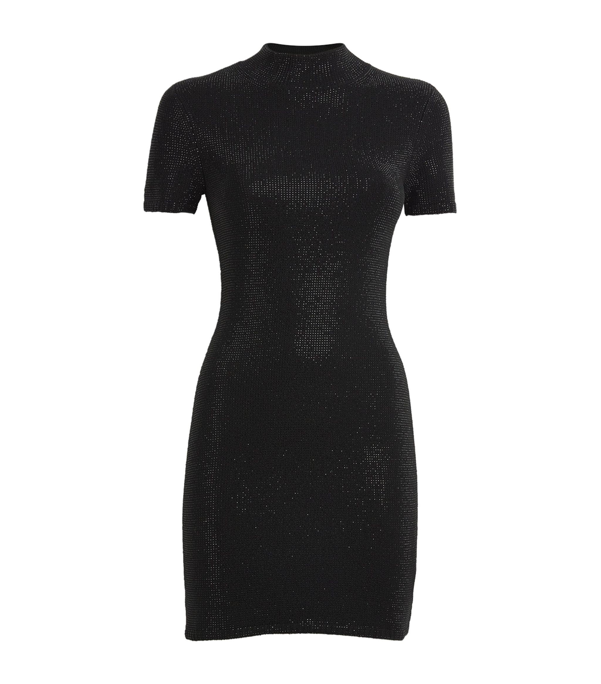 Wool-Blend Crystal Mini Dress 