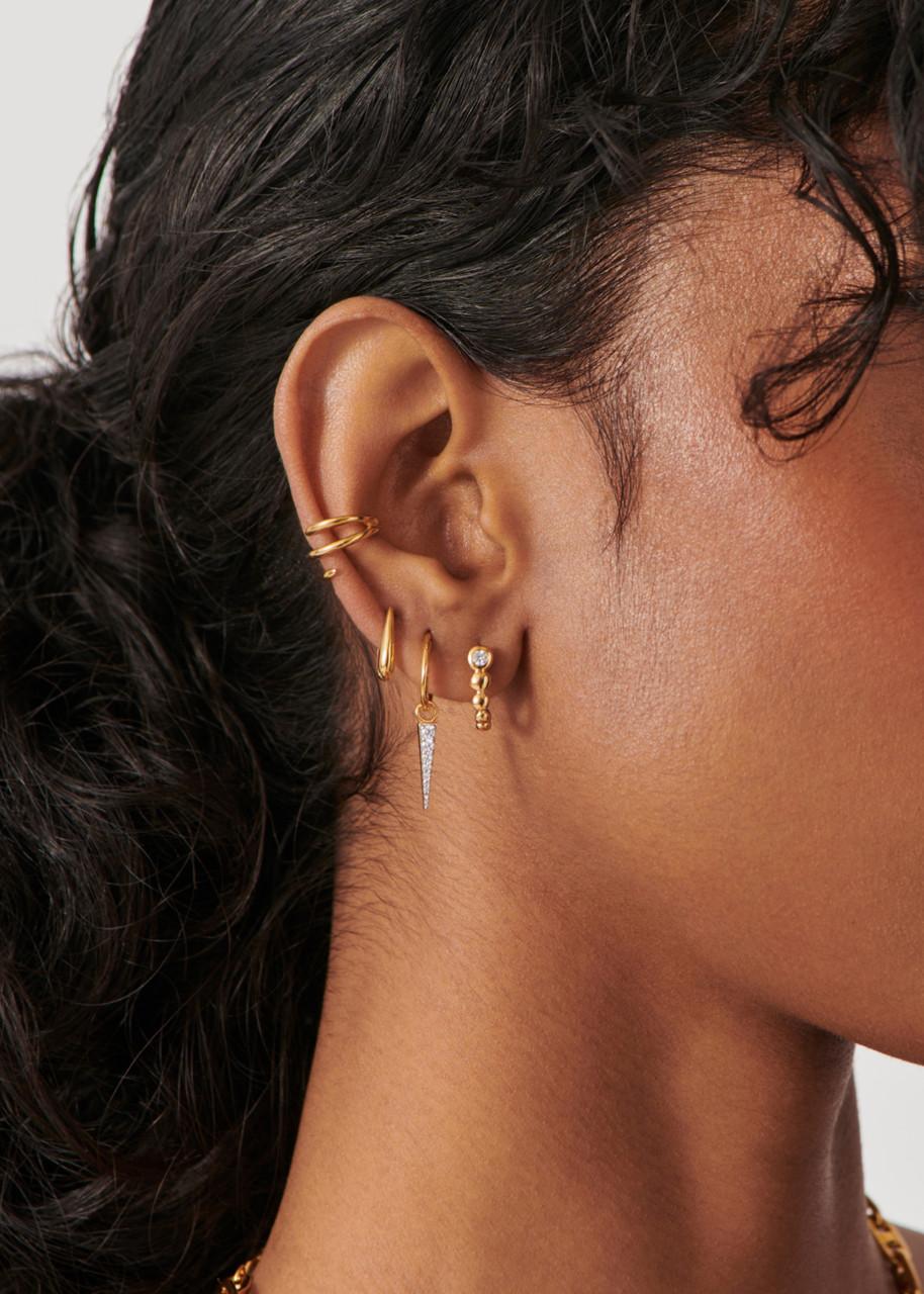 Articulated 18kt gold vermeil hoop earrings 