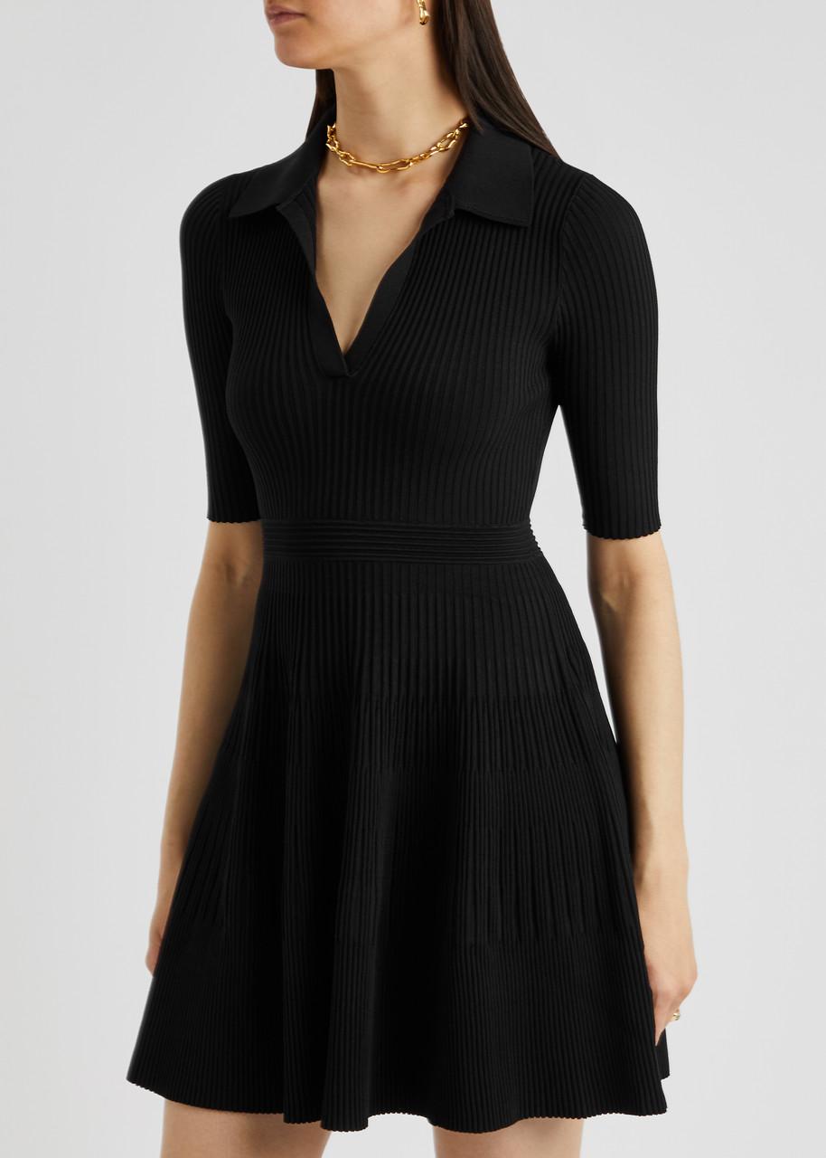 Patricia ribbed-knit mini polo dress 