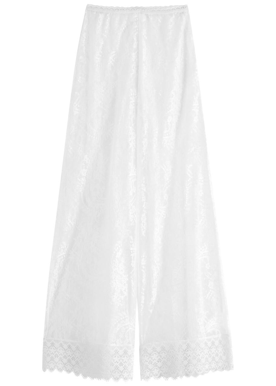 Jeret wide-leg sheer lace trousers