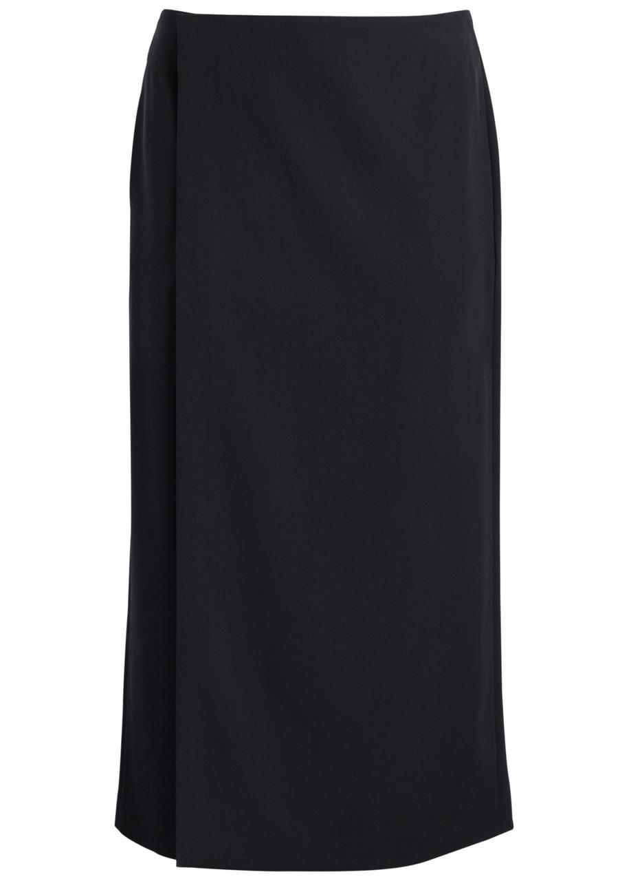 Kavi wool midi wrap skirt 