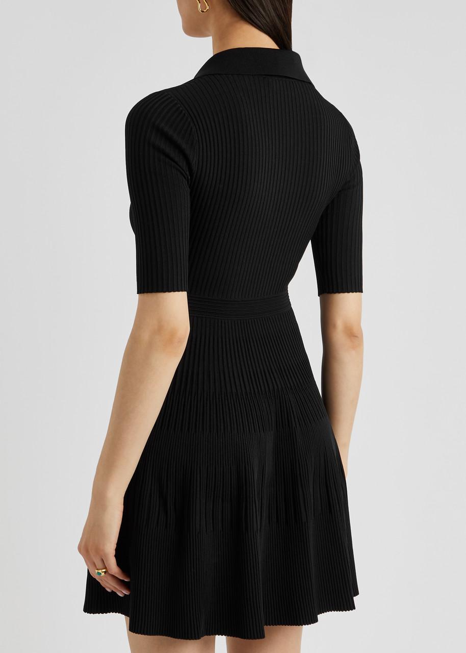 Patricia ribbed-knit mini polo dress 