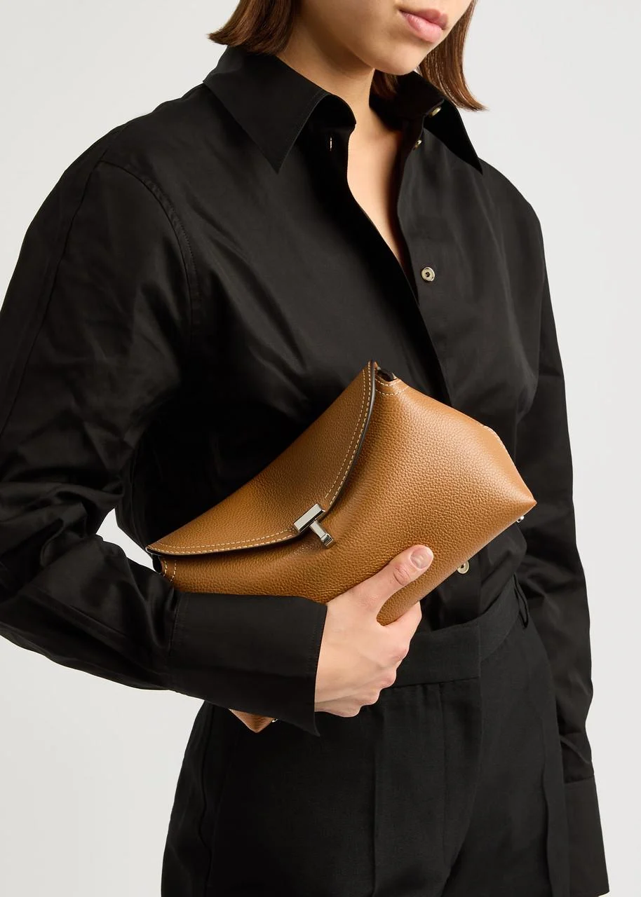 T-Lock leather clutch 