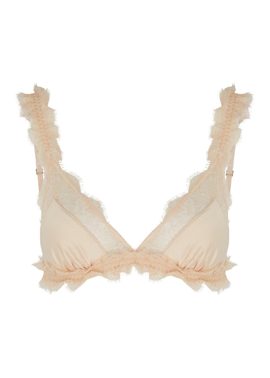 Love Lace panelled soft-cup bra 