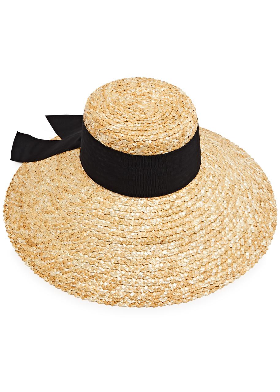 Mirabel wide-brim raffia hat