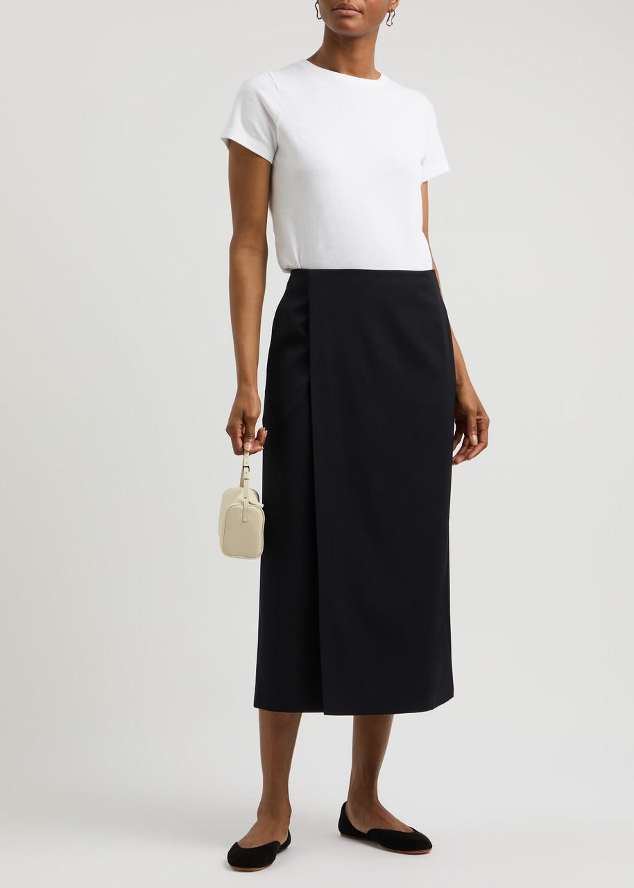 Kavi wool midi wrap skirt 