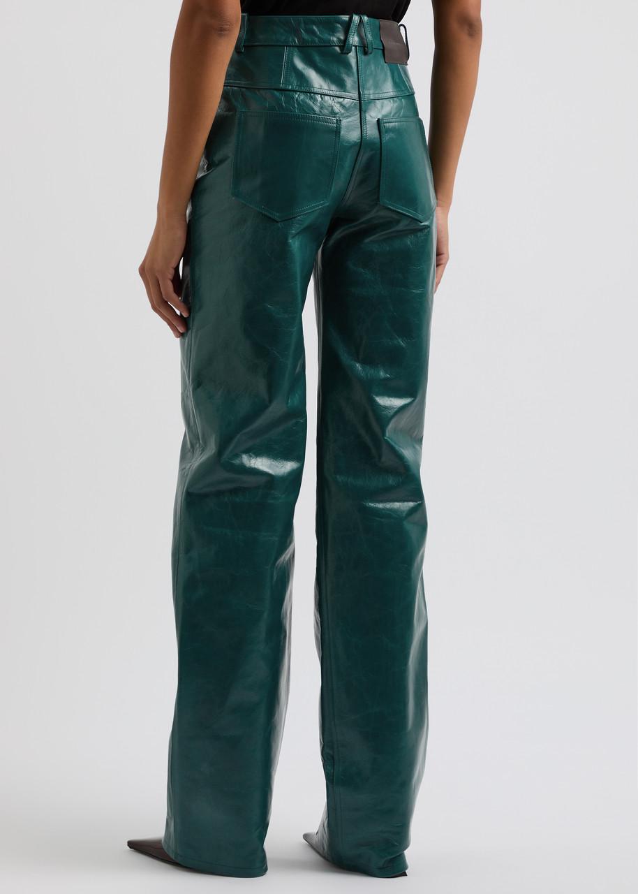 Vante straight-leg leather trousers