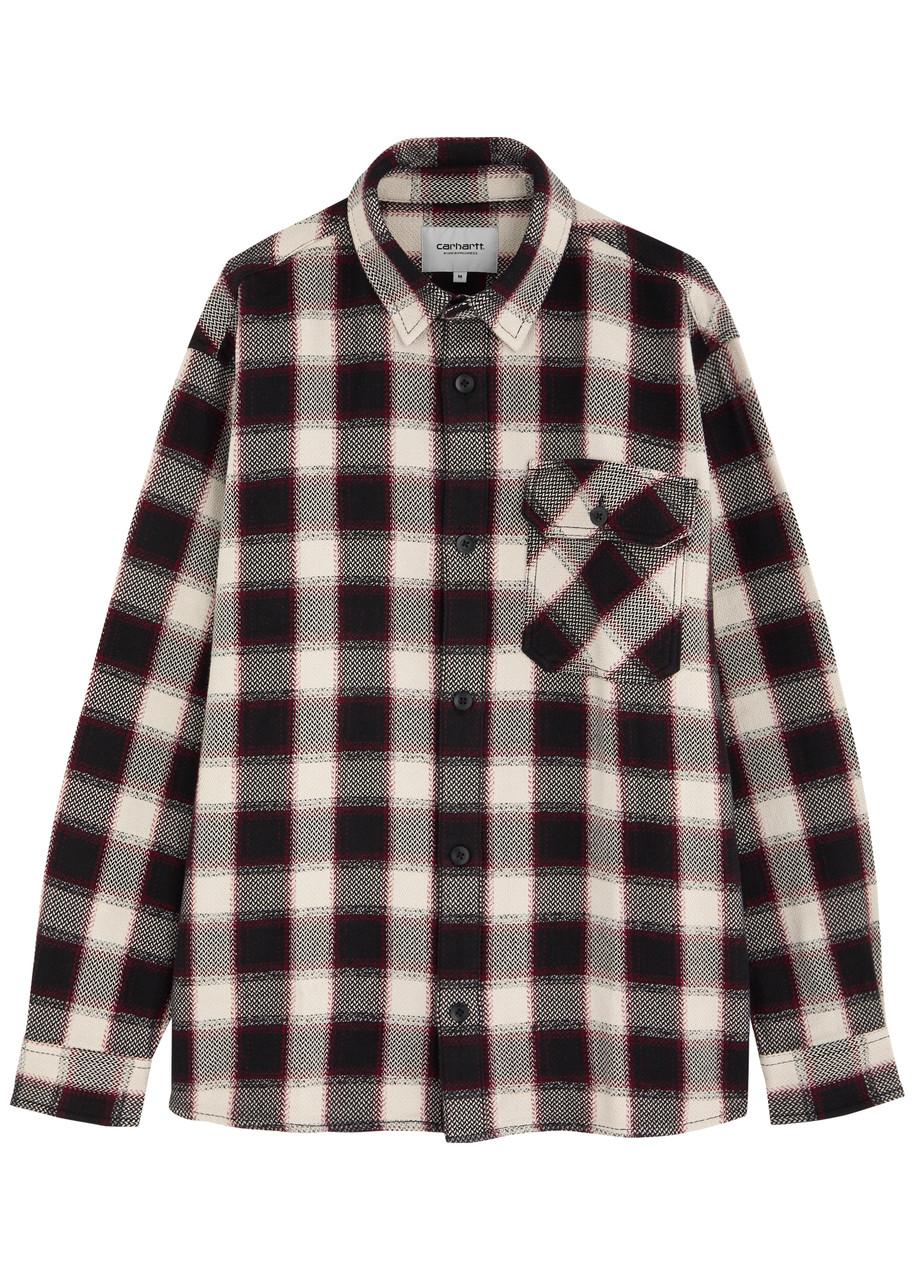 Written checked cotton overshirt