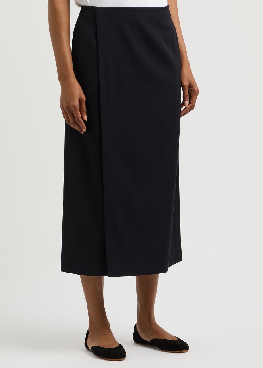 Kavi wool midi wrap skirt 