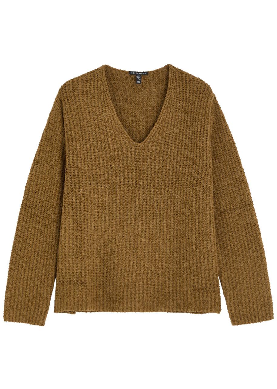 Ribbed cotton-blend jumper