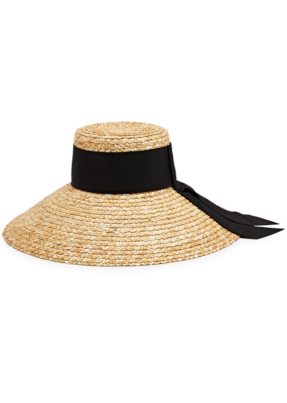 Mirabel wide-brim raffia hat