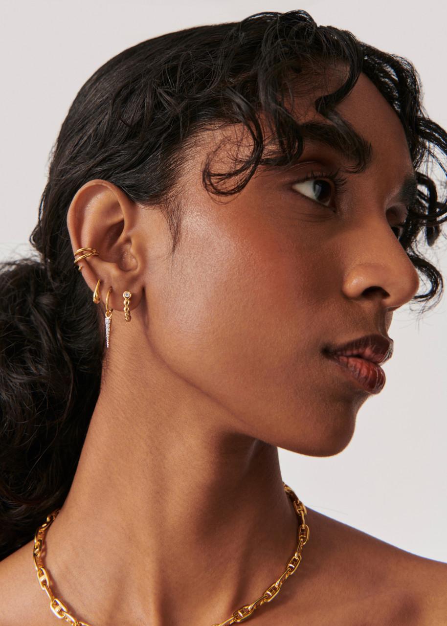 Articulated 18kt gold vermeil hoop earrings 