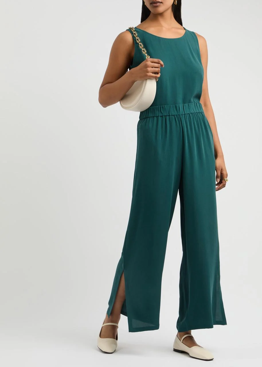 Straight-leg silk trousers 