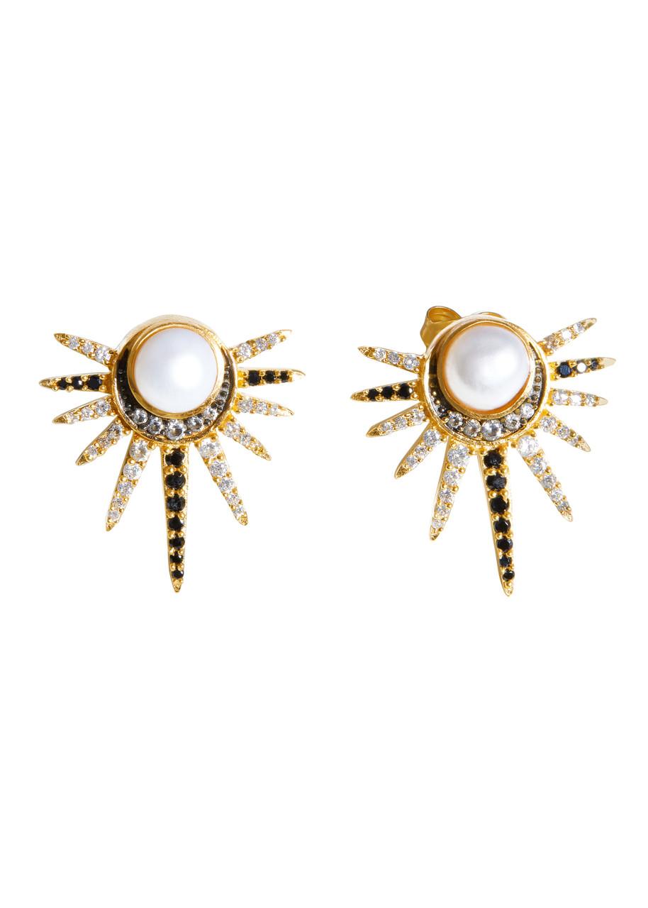 X Harris Reed Celestial Pearl 18kt gold-plated stud earrings