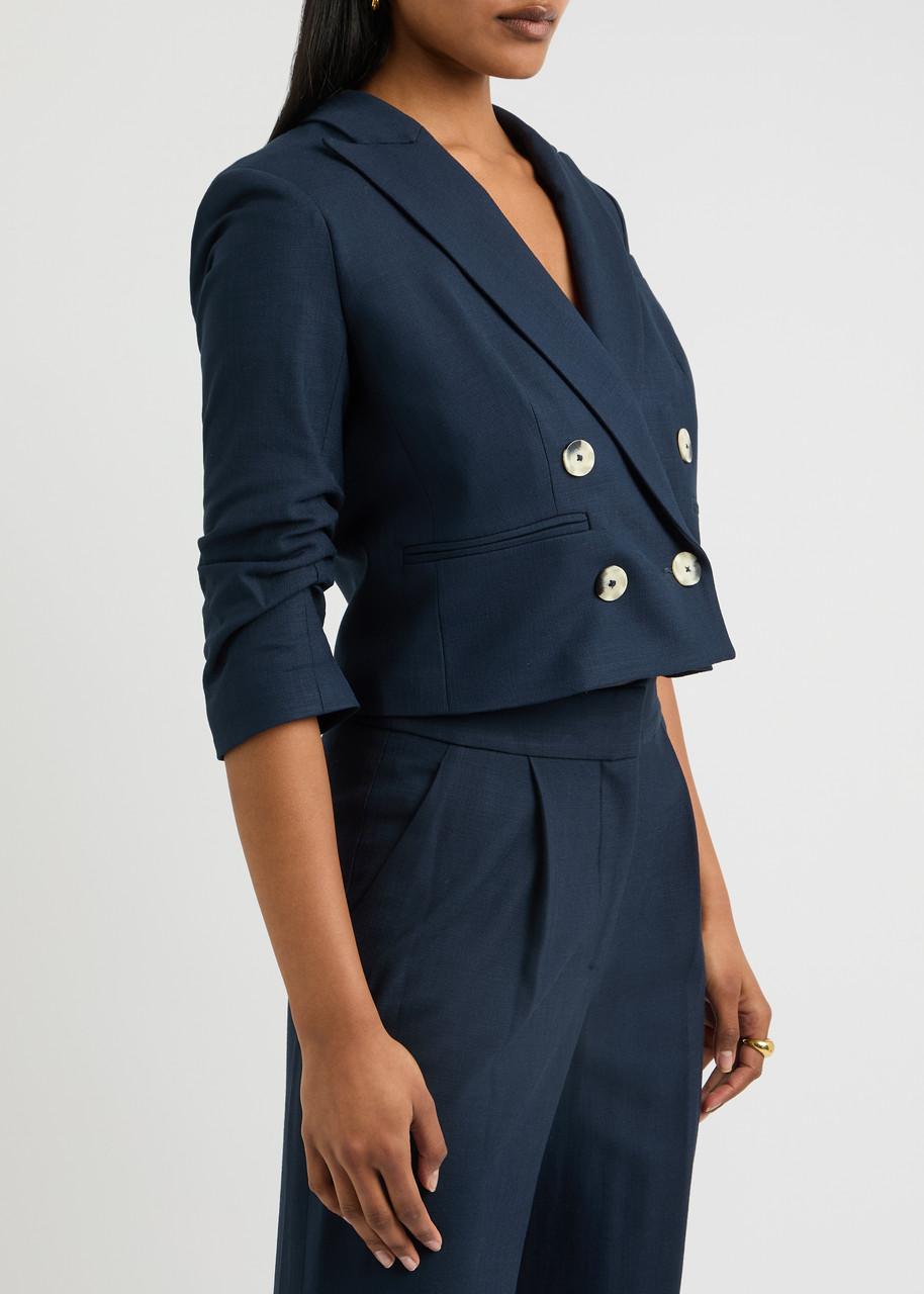 Xenia cropped woven blazer 