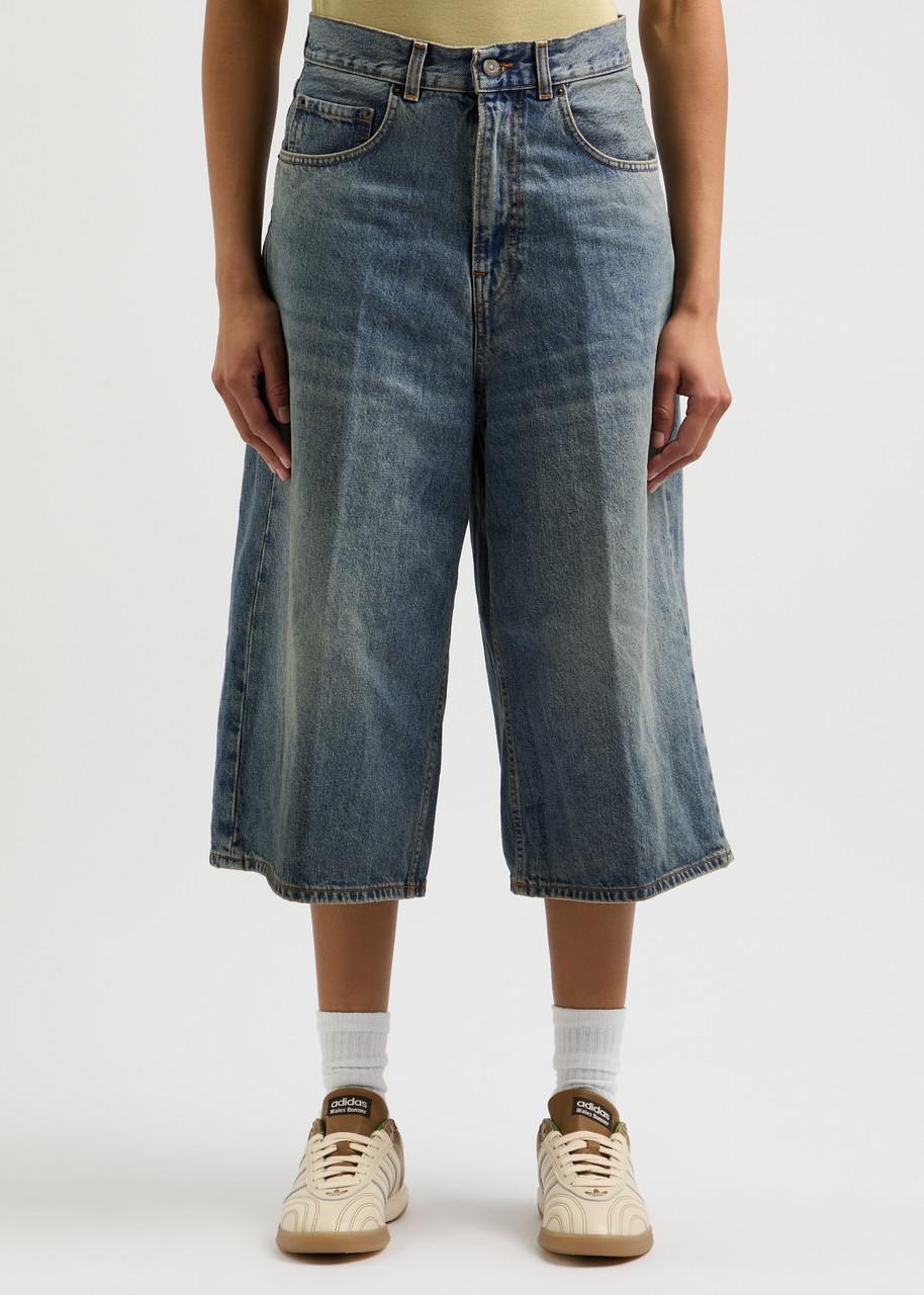 Belle wide-leg denim culottes 