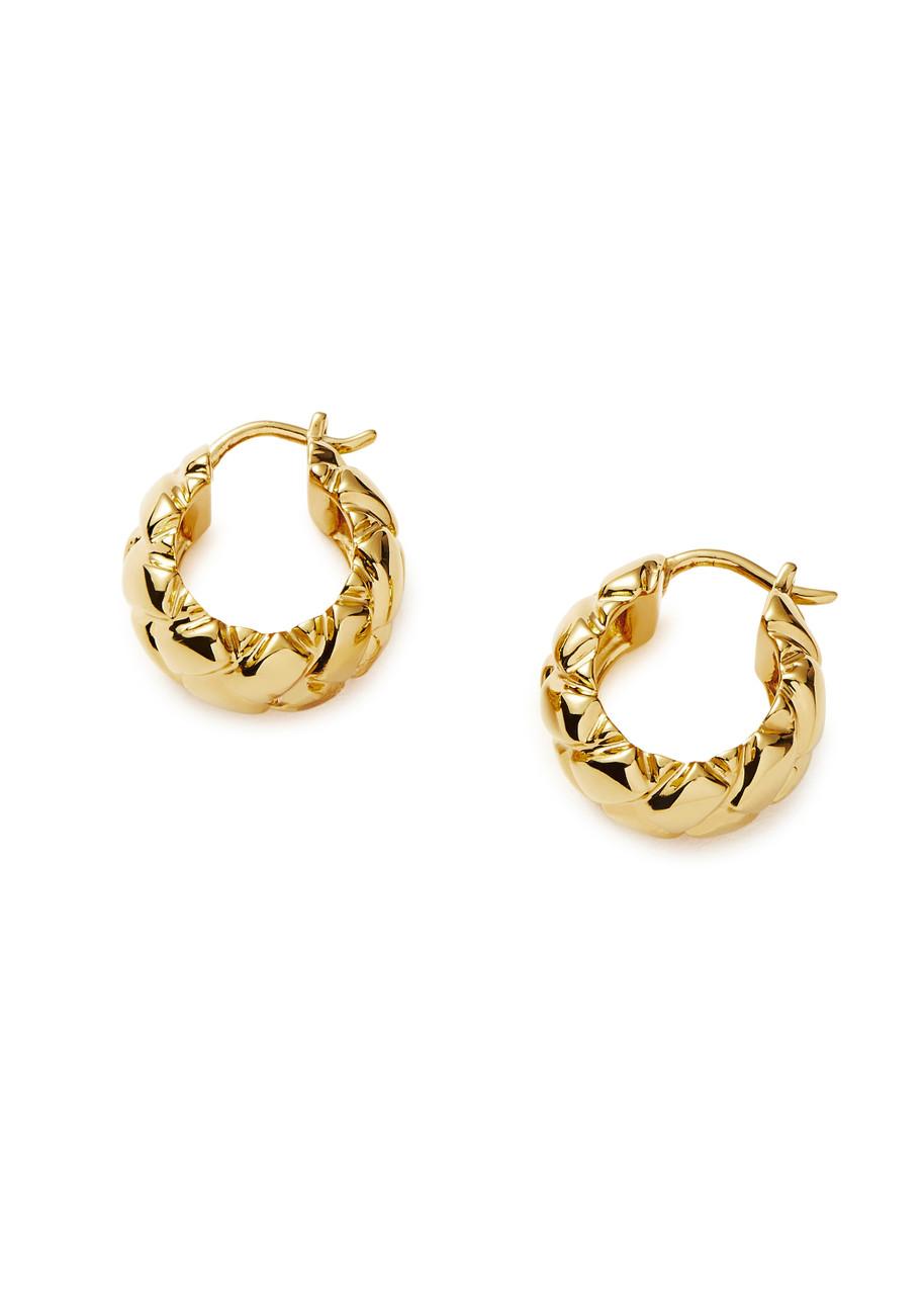 X Lucy Williams Waffle mini 18kt gold-plated hoop earrings 