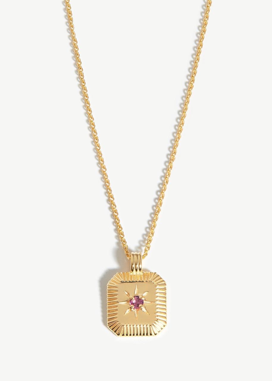 October Birthstone 18kt gold-plated necklace