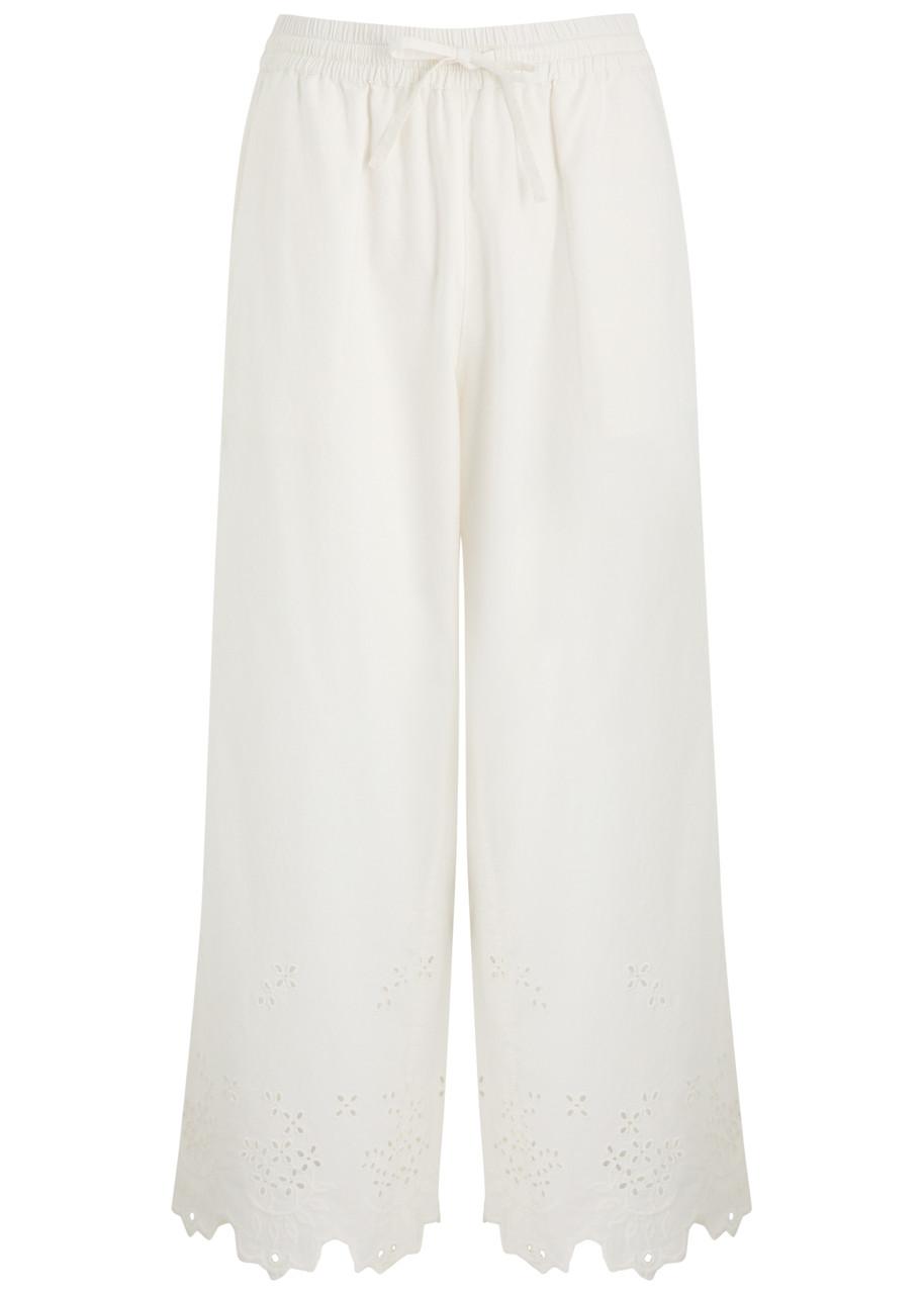 Lana broderie-anglaise cotton trousers 