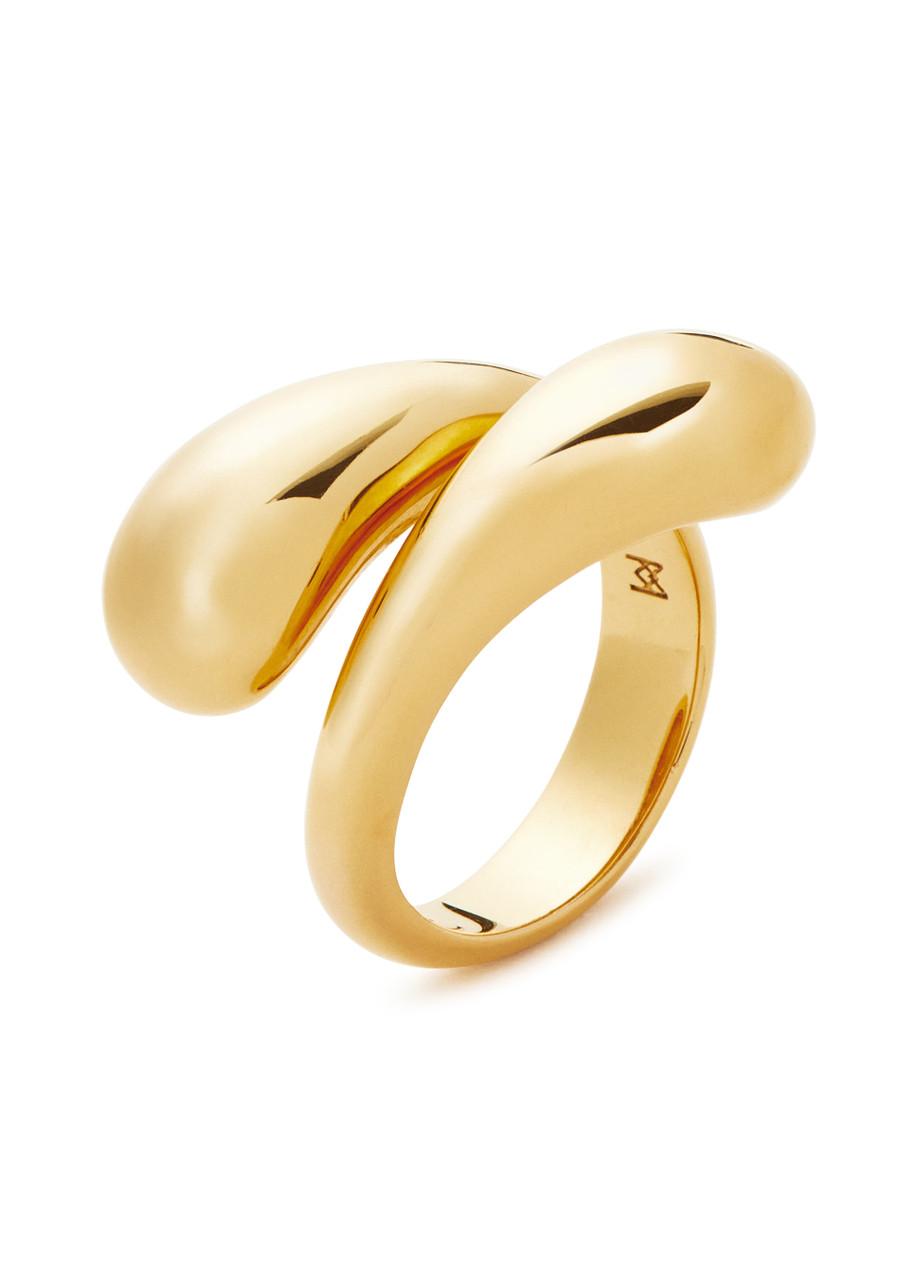 Savi Crossover 18kt gold-plated ring 