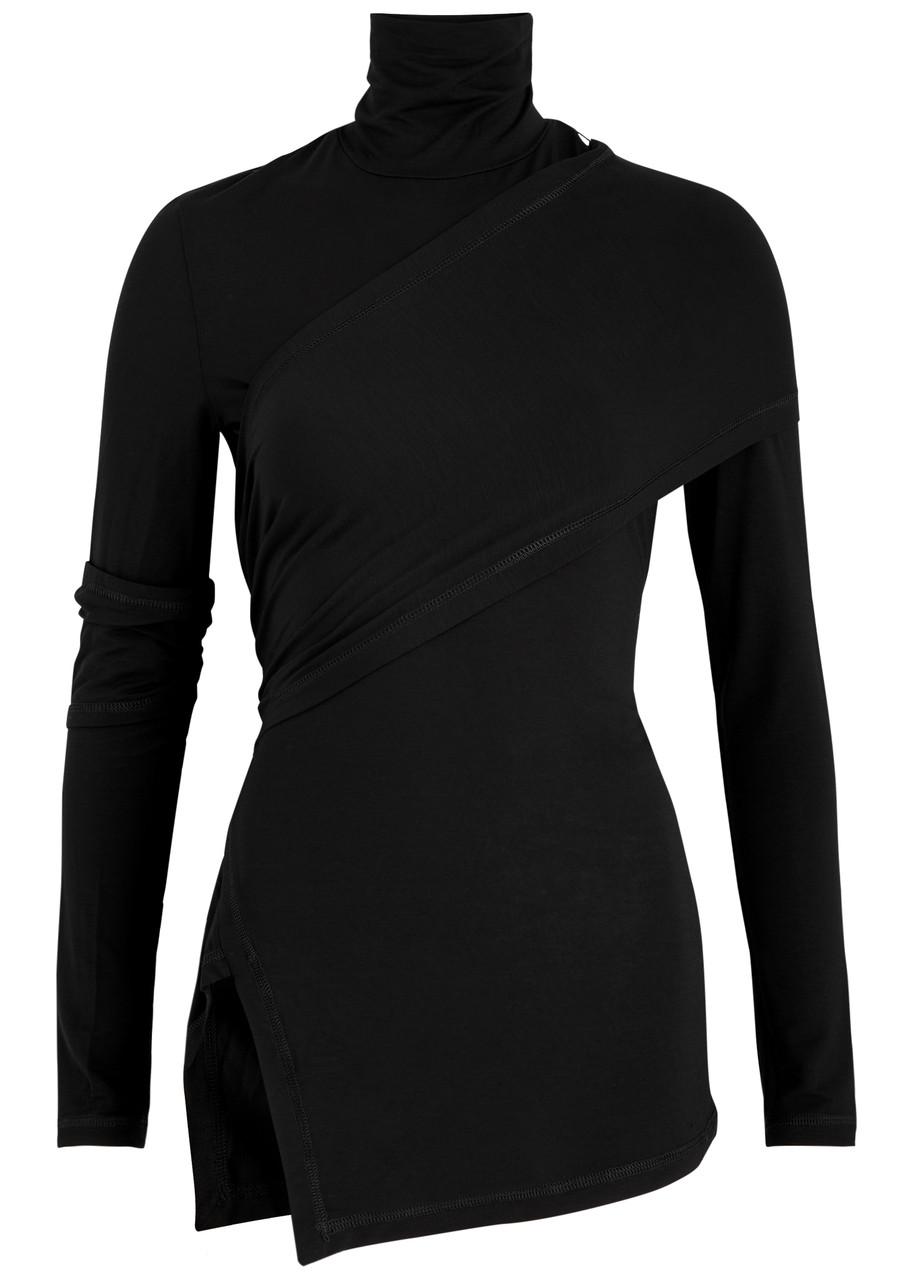 Protection draped stretch-jersey top 