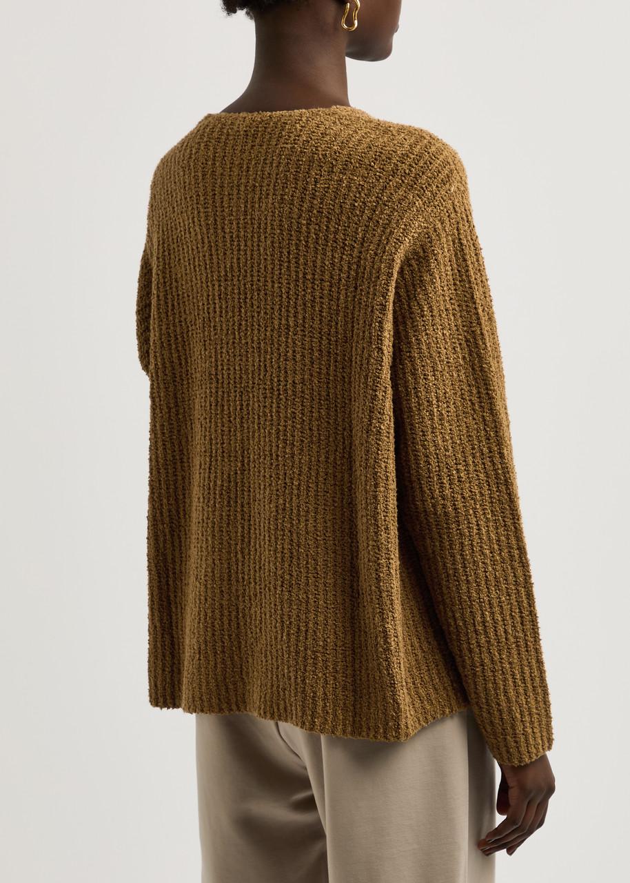 Ribbed cotton-blend jumper