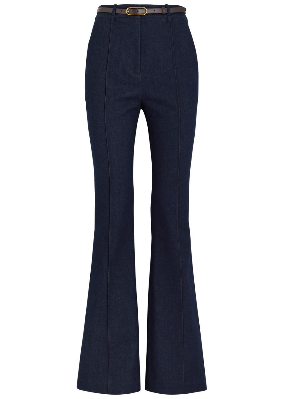 Gracie belted chambray trousers