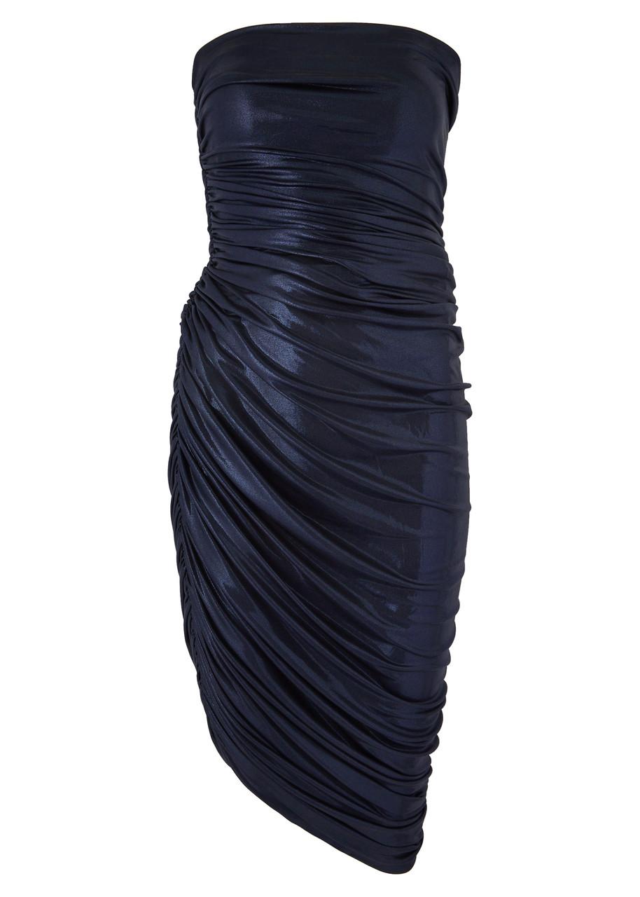 Diana strapless satin-jersey midi dress