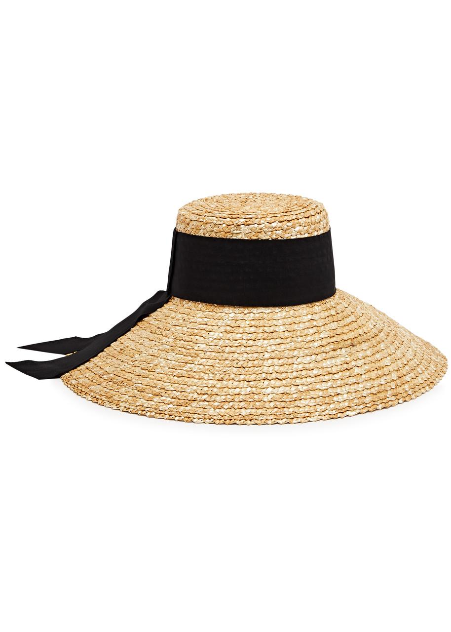 Mirabel wide-brim raffia hat