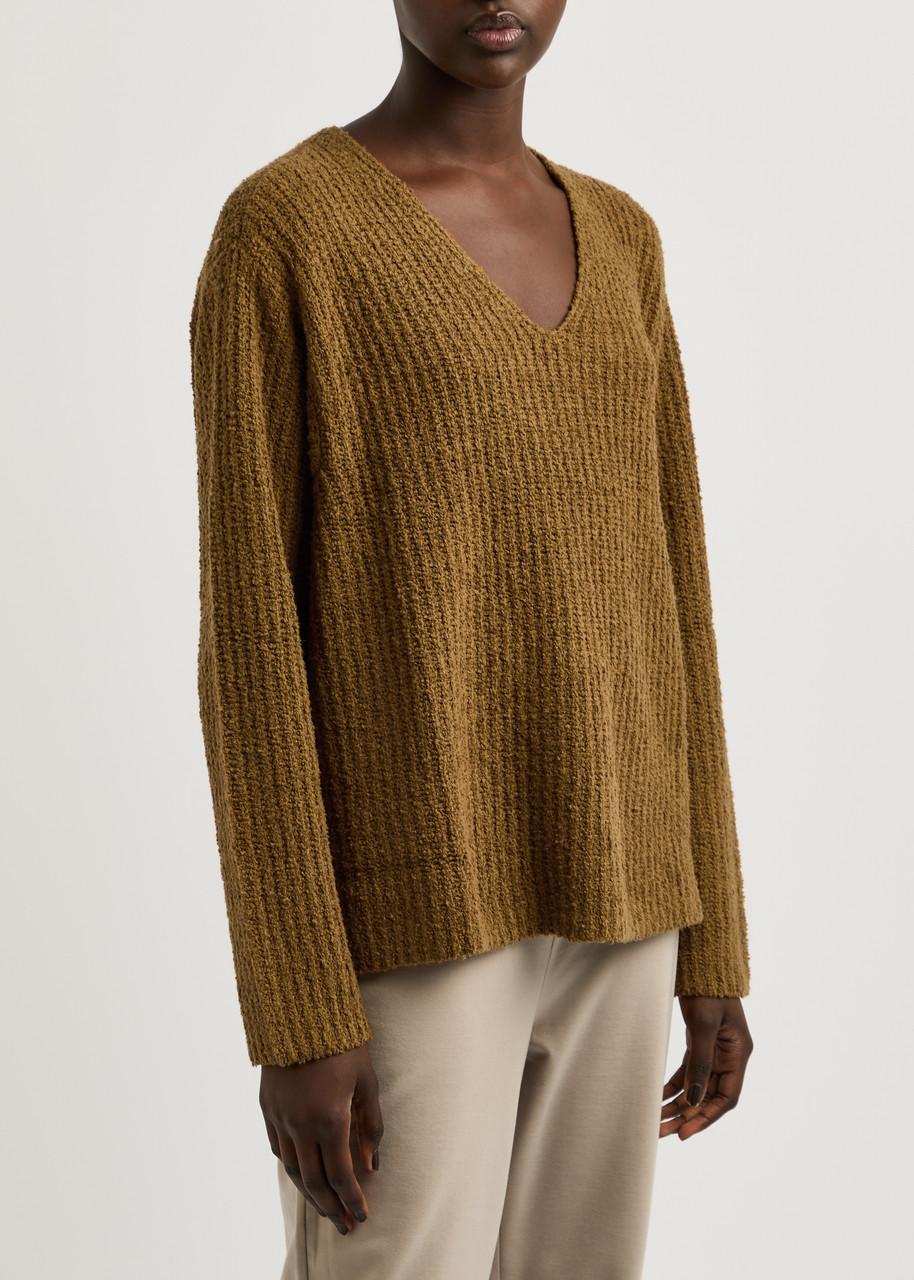 Ribbed cotton-blend jumper