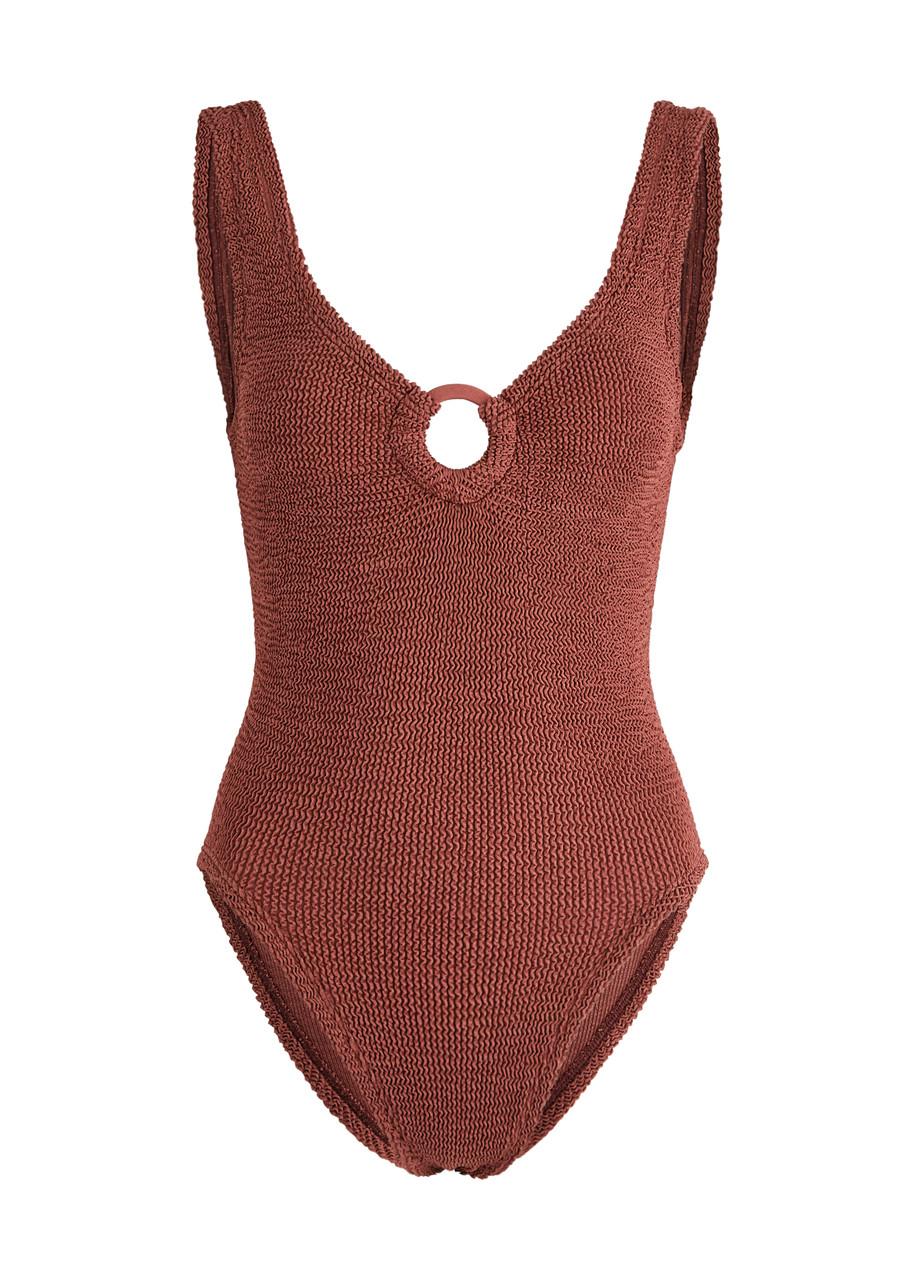 Celine cut-out seersucker swimsuit 