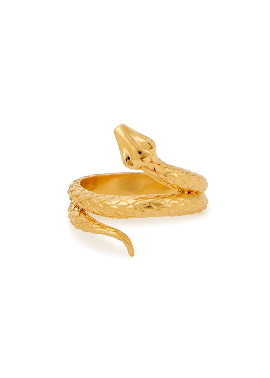 X Harris Reed Coiled Serpent 18kt gold-plated ring