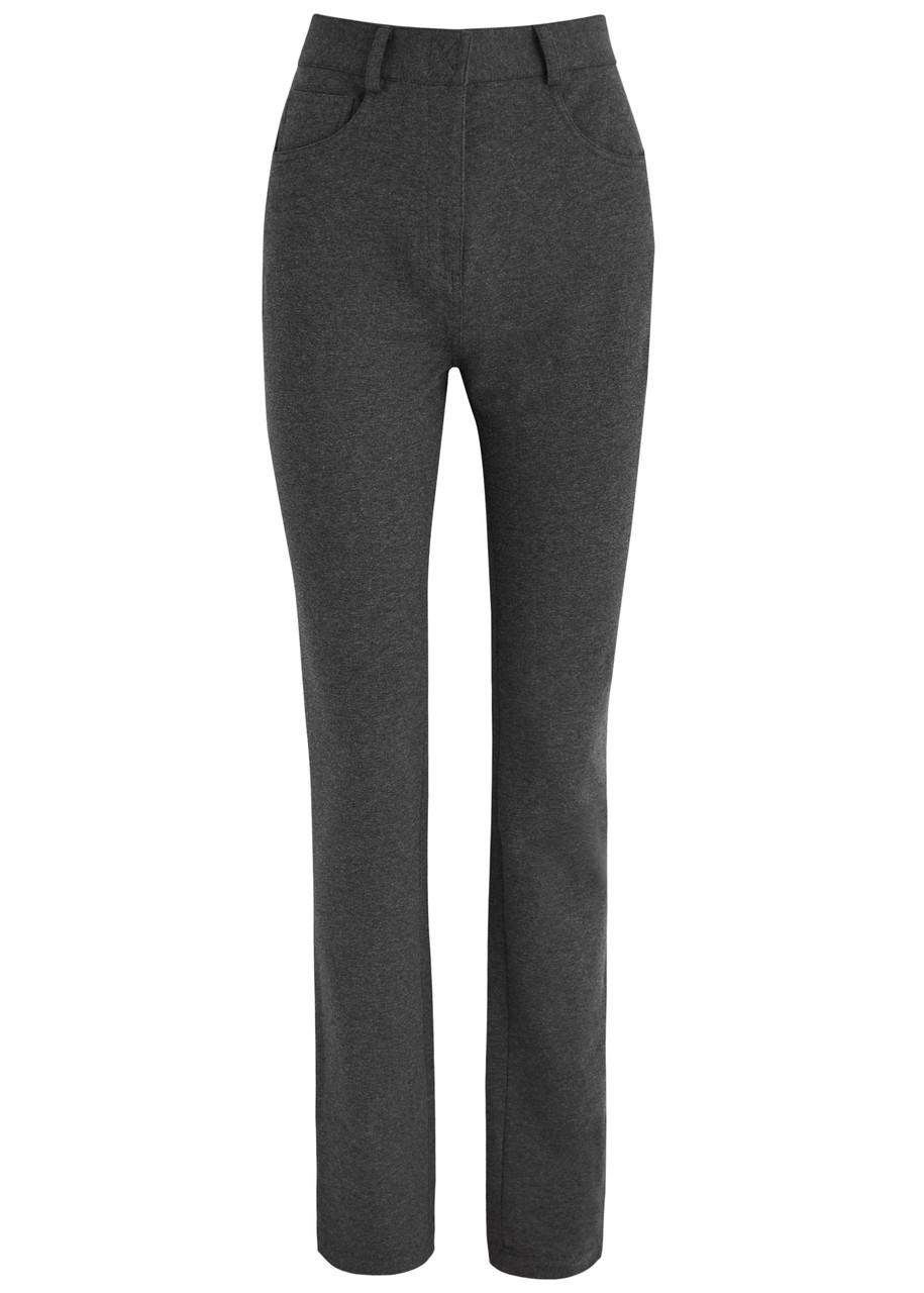 Belted stretch-cotton trousers